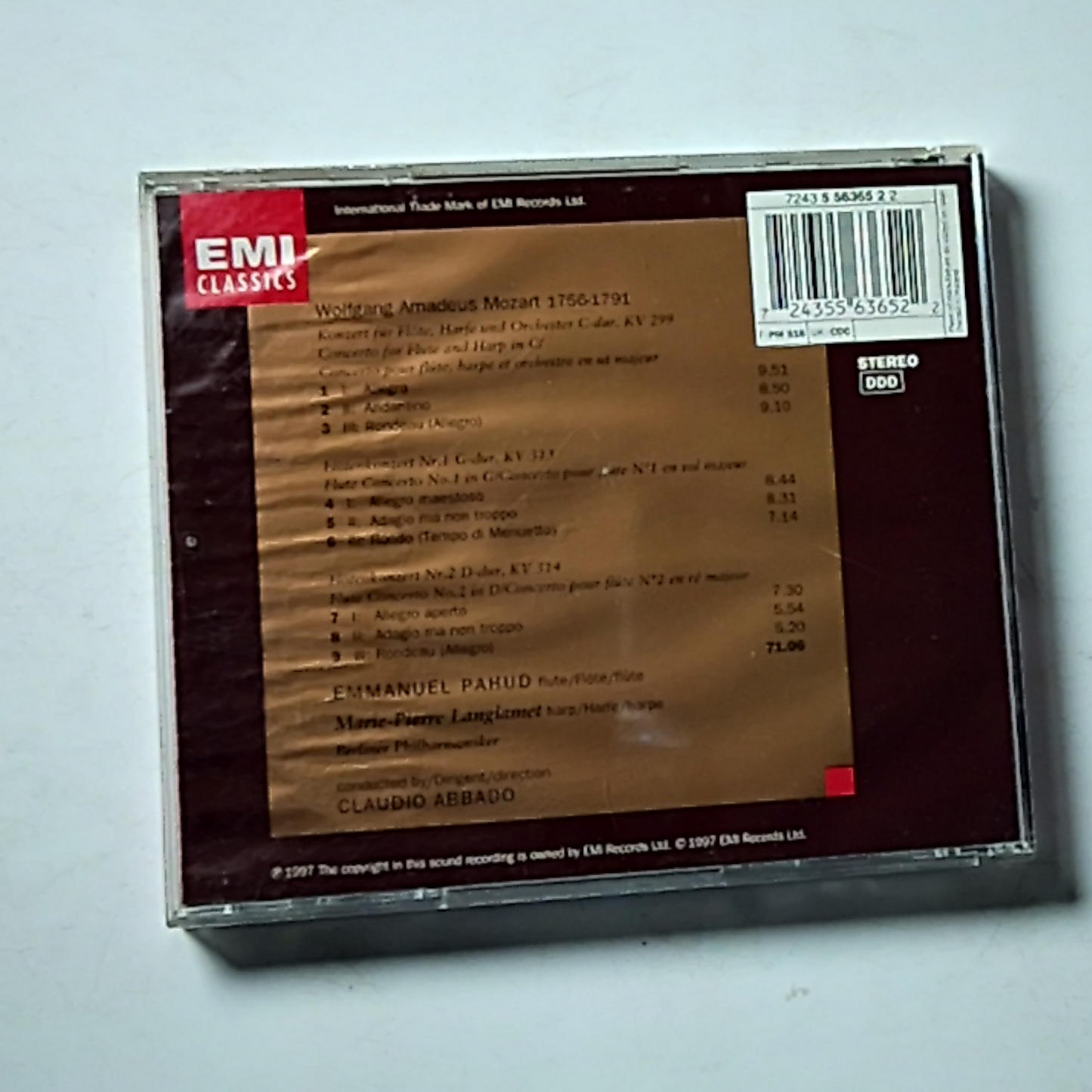 Mozart, Emmanuel Pahud, Claudio Abbado– Flötenkonzerte 1 & 2 - (CD, 1997)