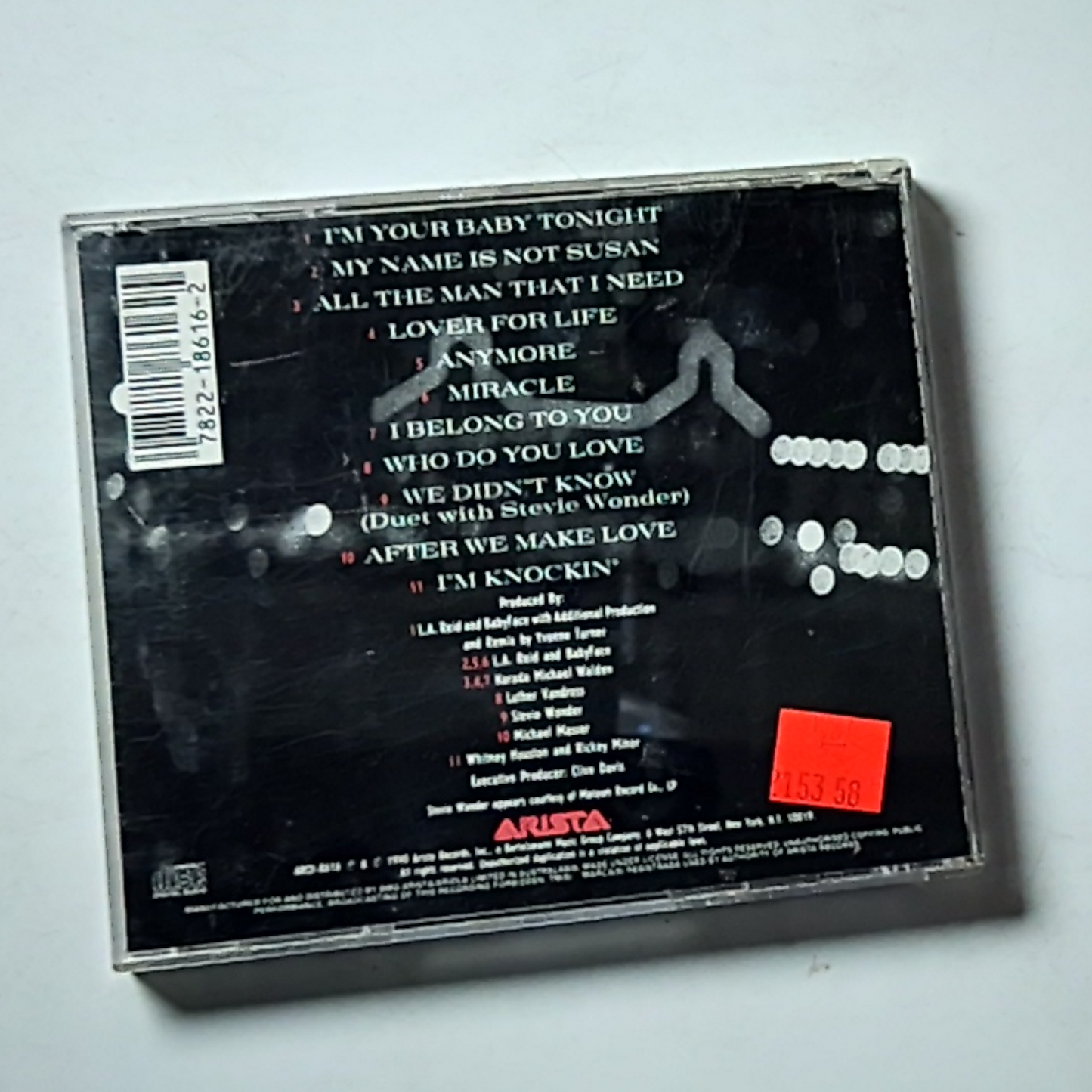 Whitney Houston – I'm Your Baby Tonight (CD, 1990) Australasia ARCD-8616