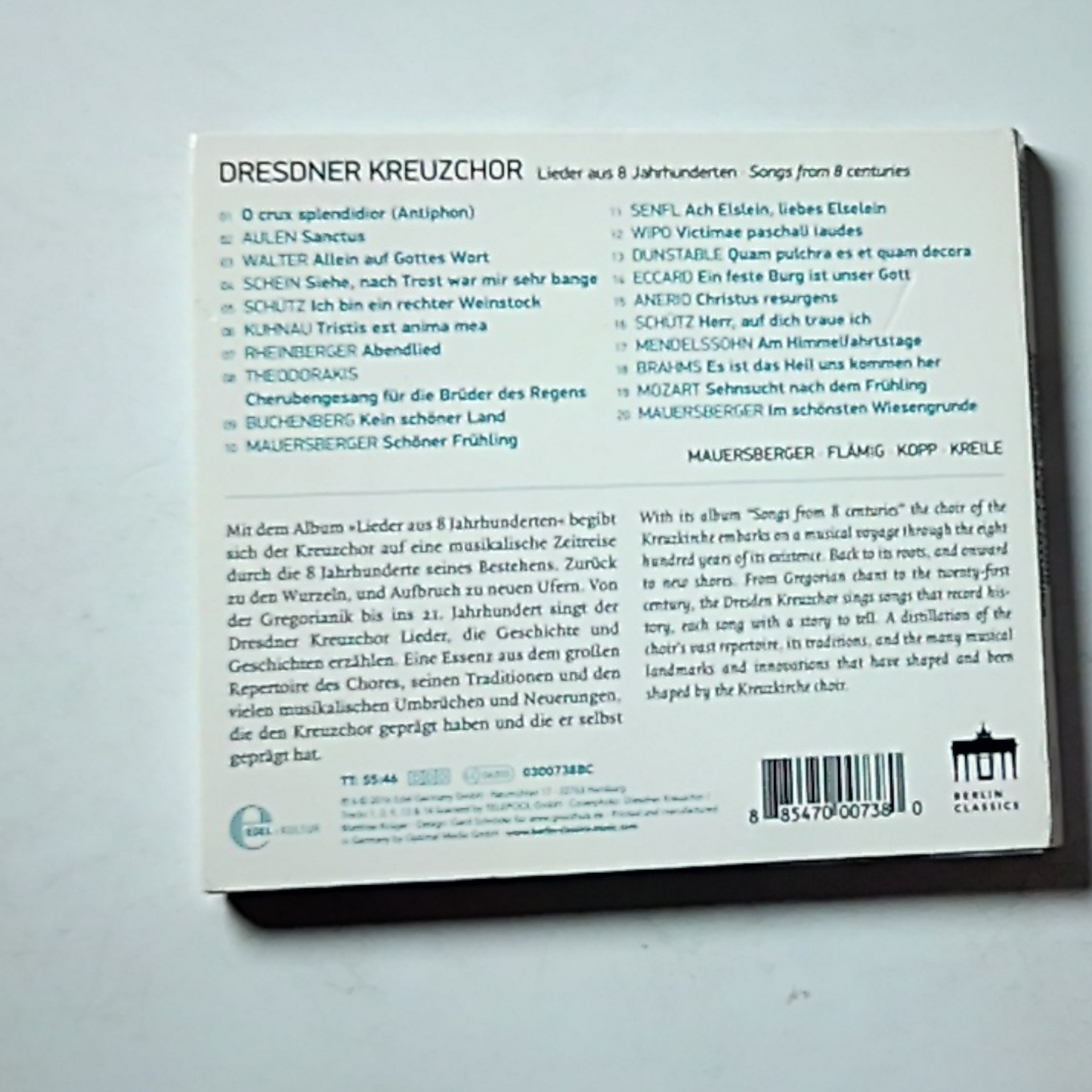 Dresdner Kreuzchor – 800 Jahre Dresdner Kreuzchor (CD, 2016)