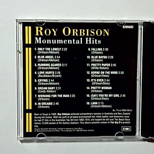 Roy Orbison – Monumental Hits (CD) Australia 7243 8 29568 2 2