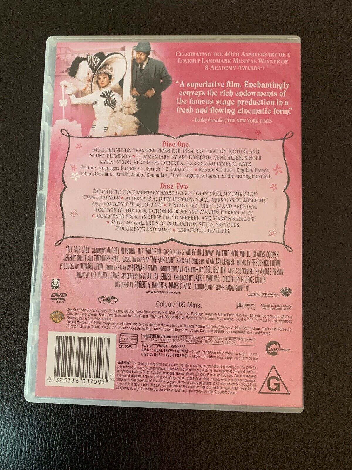 My Fair Lady - Special Edition (DVD, 1964, 2-Disc Set) Audrey Hepburn.  Region 4