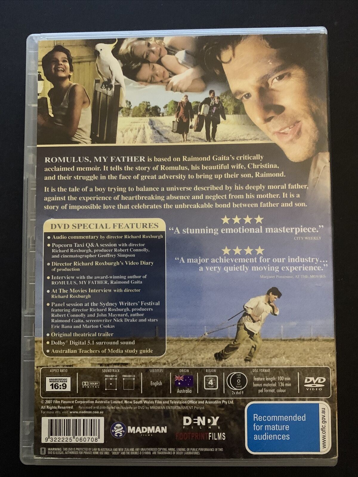 Romulus, My Father (DVD, 2007, 2-Disc Set) Eric Bana, Franka Potente. Region 4