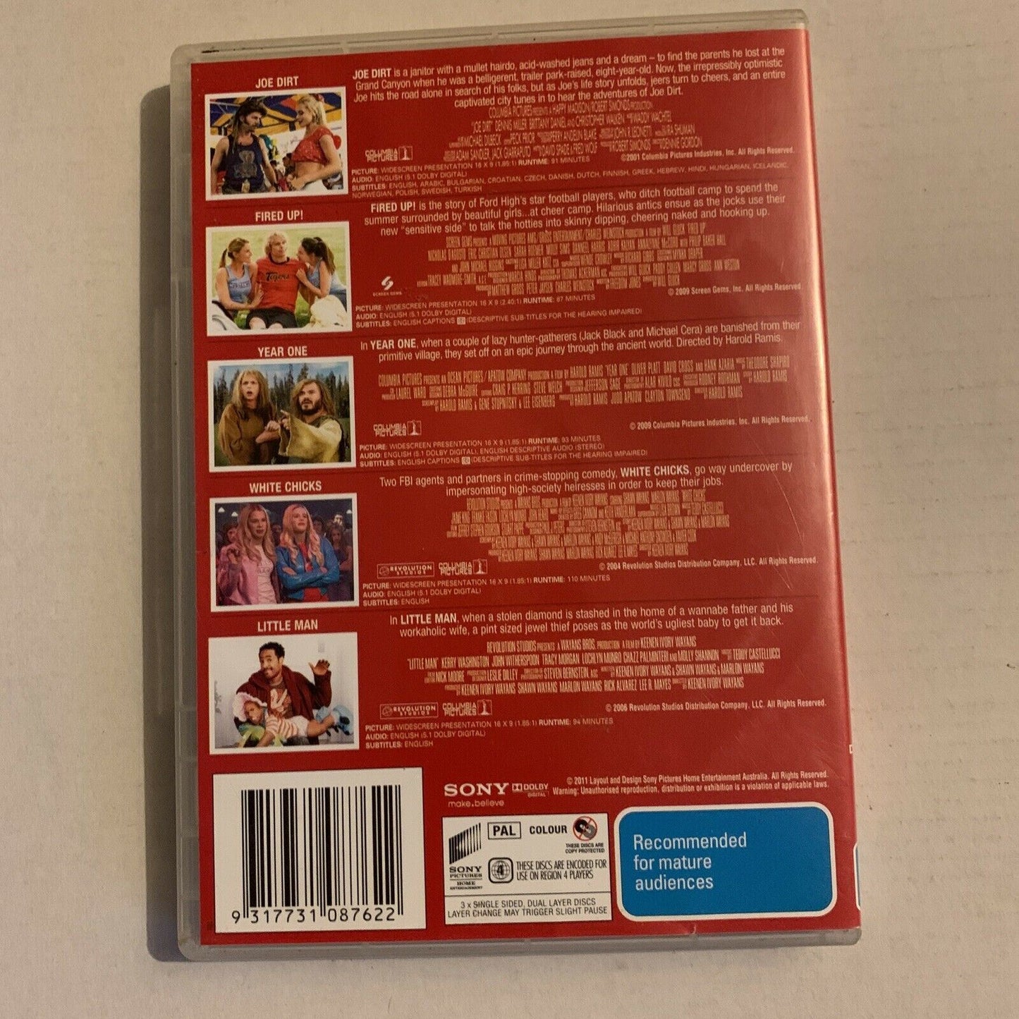 Fired Up! / Joe Dirt / Little Man / White Chicks / Year One DVD Region 4
