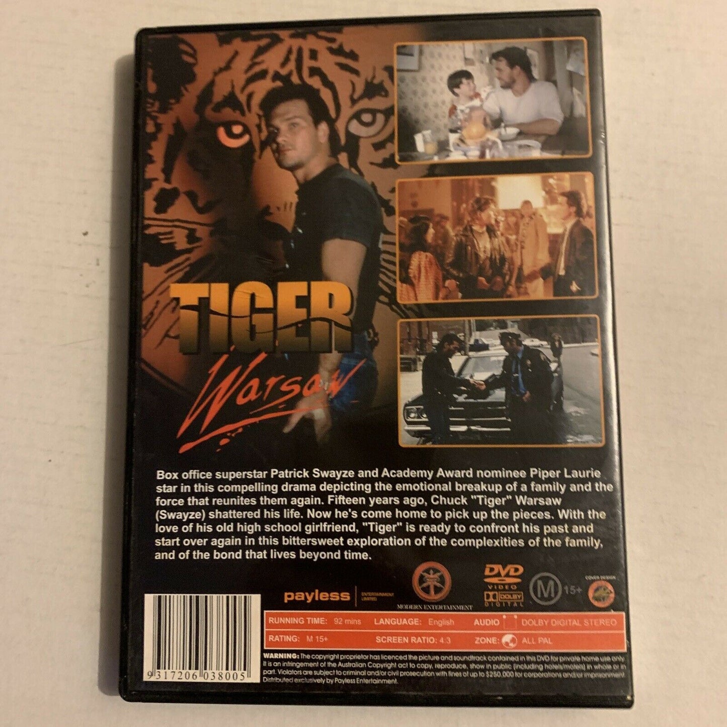 Tiger Warsaw (DVD, 1988) Patrick Swayze.  All Regions