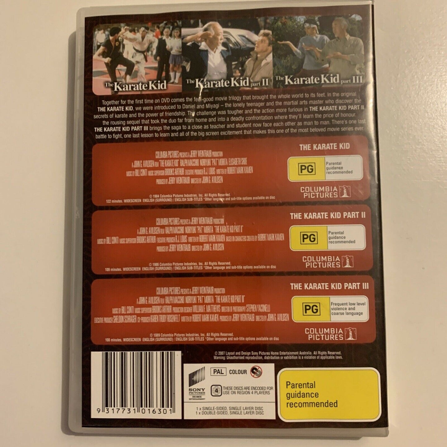 Karate Kid / Karate Kid 2 / Karate Kid 3 (DVD, 2002, 2-Disc Set) Region 4