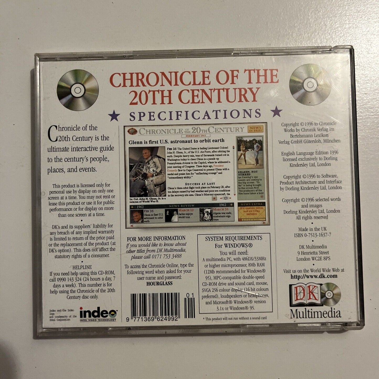 Chronicles Of The 20th Century PC CDROM 1996 Win 95