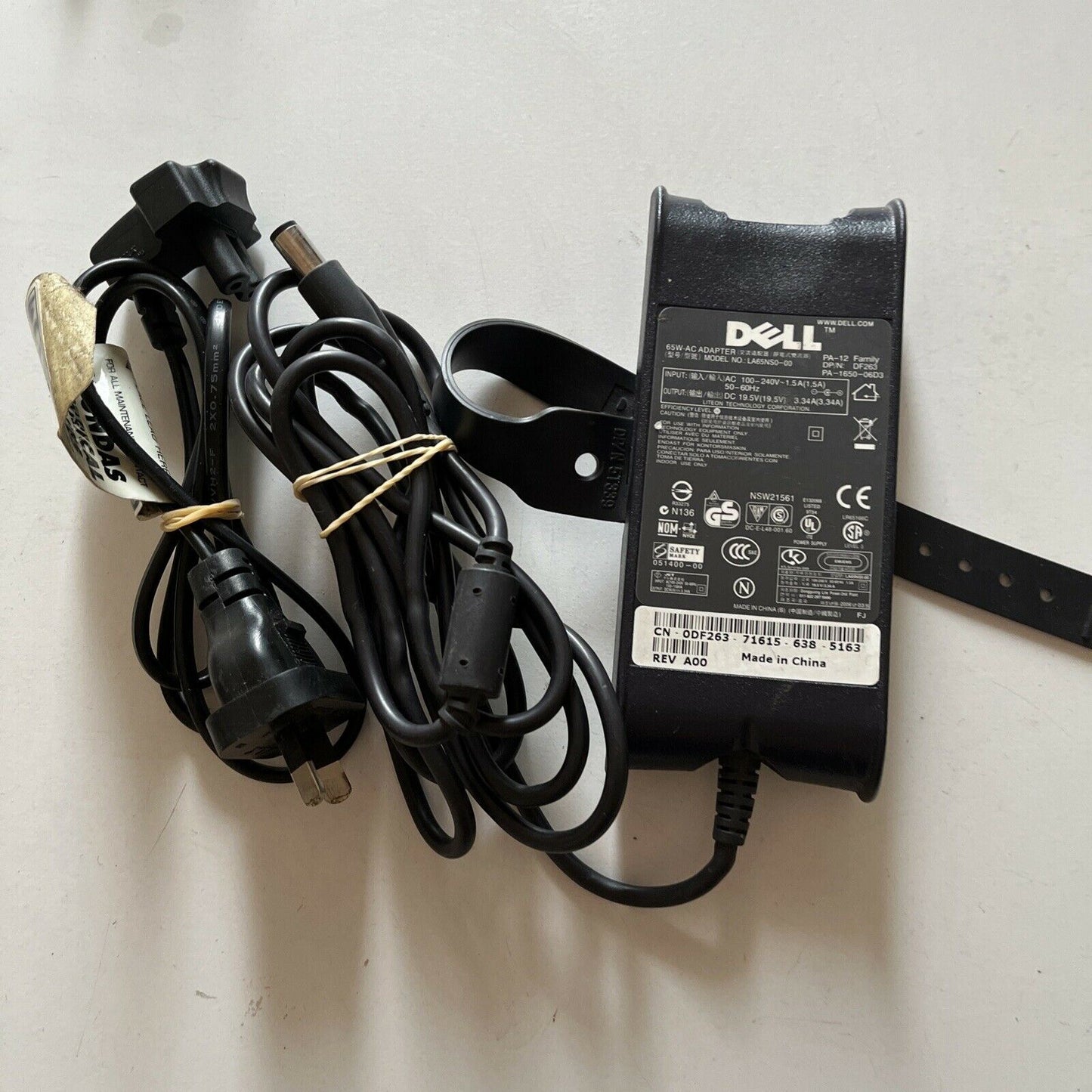 Genuine DELL LA65NS0-00 AC Laptop Adaptor PA-1650-06D3 P/N: DF263 19.5V 3.34A