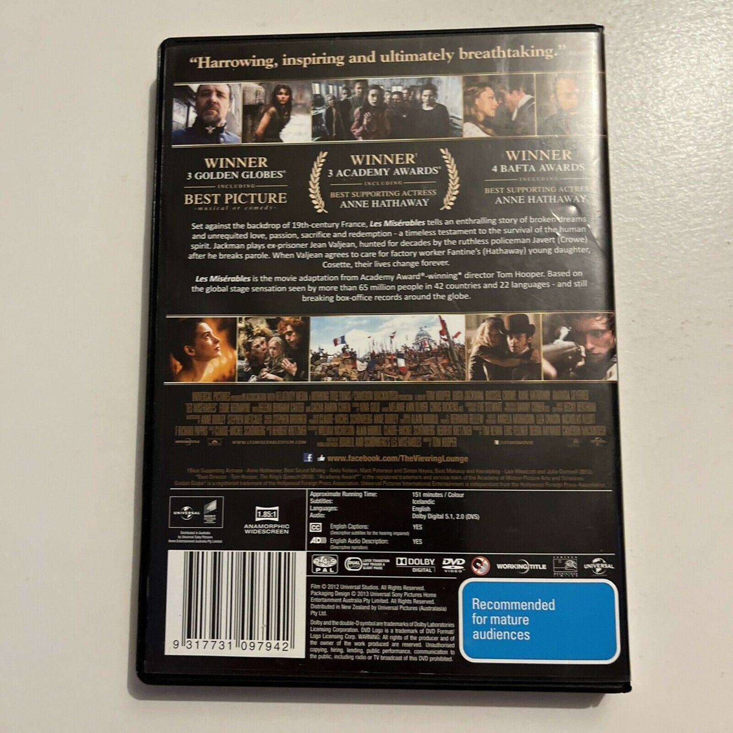 Les Miserables - The Musical Phenomenon (DVD, 2012) Region 4&2