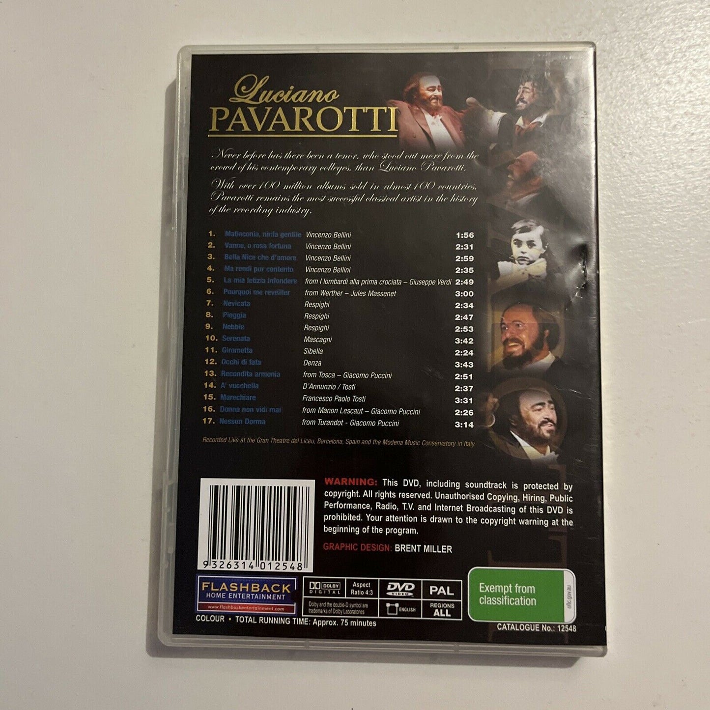 Luciano Pavarotti - Biography of Luciano Pavarotti (DVD, 2006) All Regions