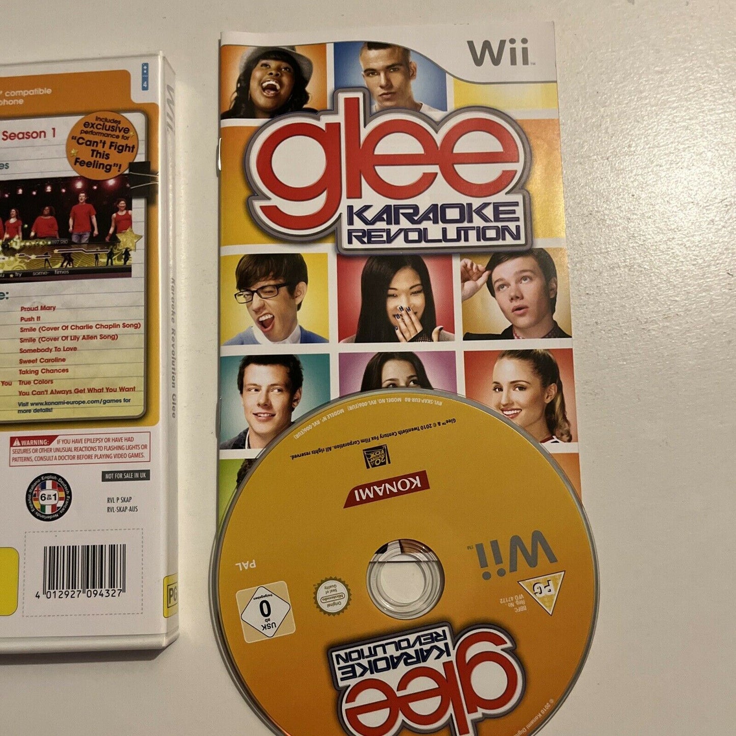 GLEE Karaoke Revolution ~ Nintendo Wii Complete Game With Manual PAL