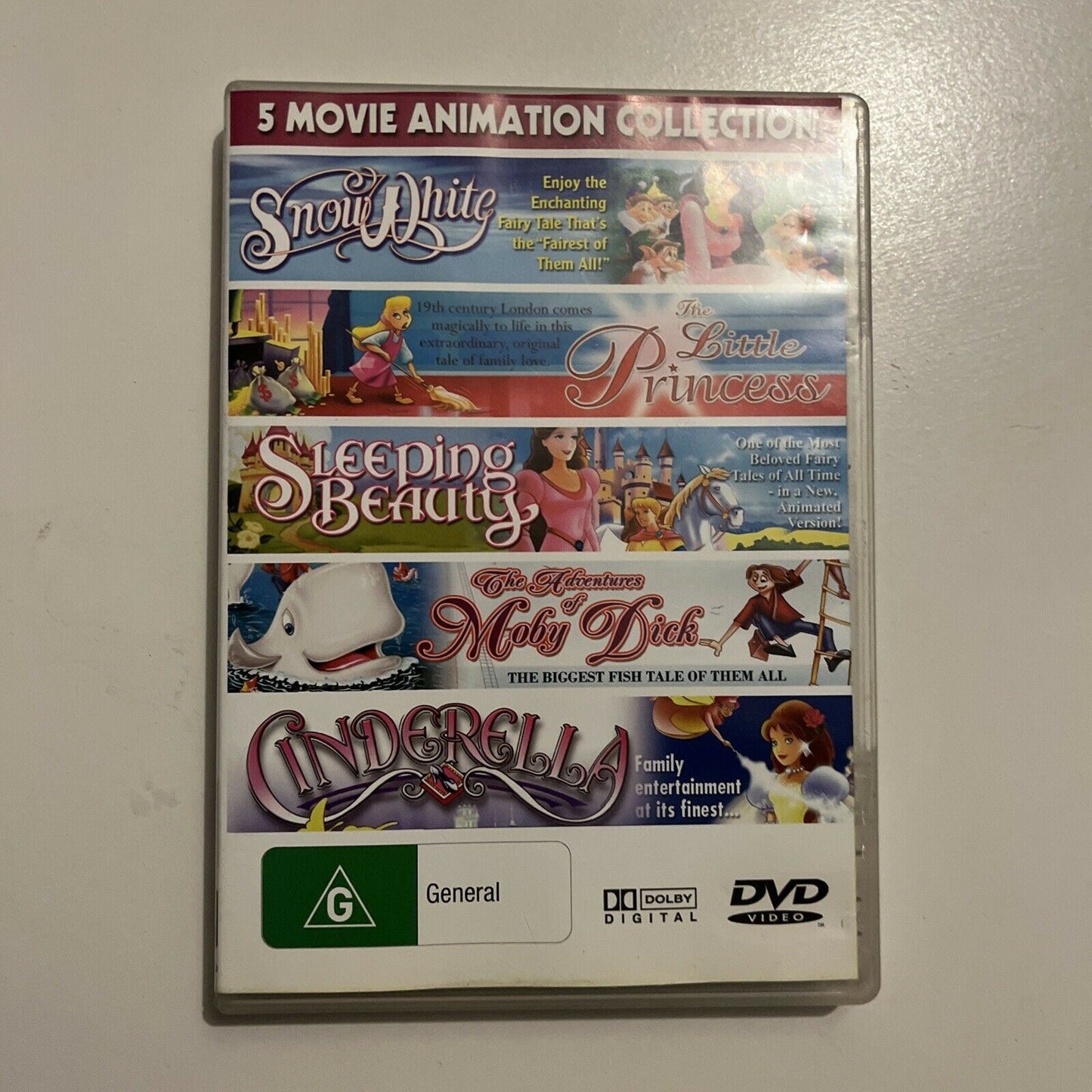 Snow white / Moby Dick / Cinderella / Little Princess / Sleeping Beauty  DVD