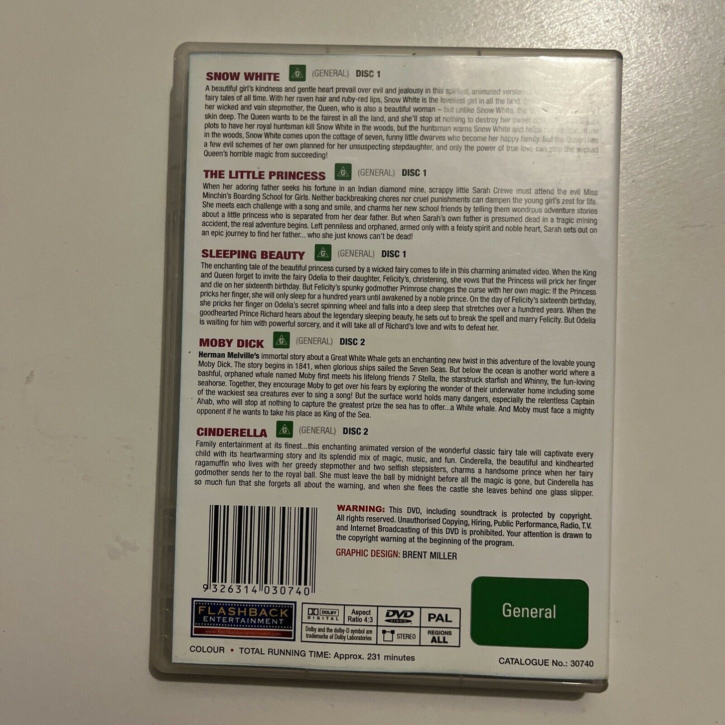 Snow white / Moby Dick / Cinderella / Little Princess / Sleeping Beauty  DVD