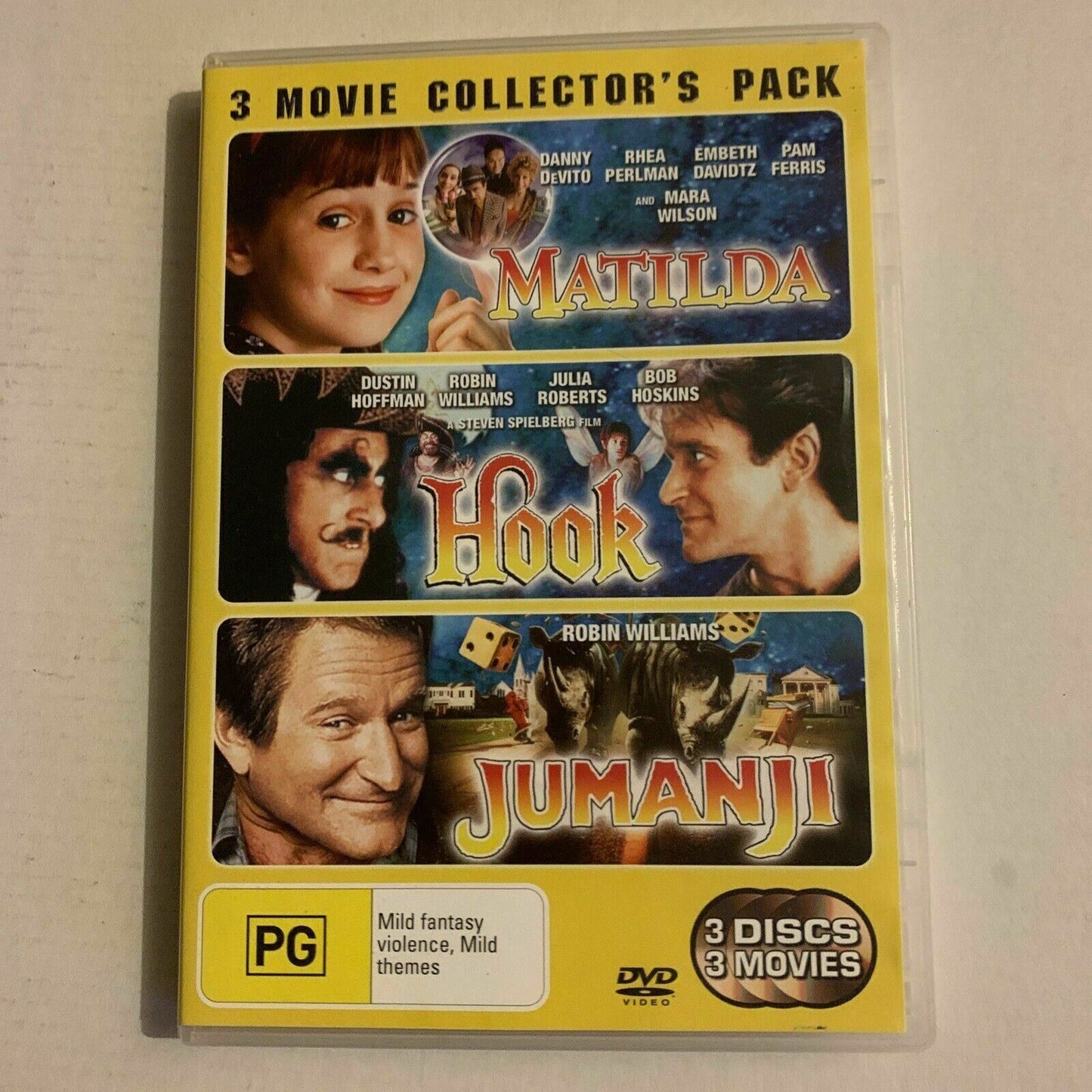 Matilda  / Hook  / Jumanji - Collector's Pack (DVD, 2007, 3-Disc Set) Region 4