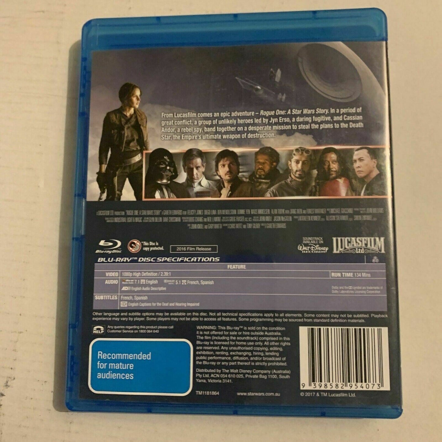Rogue One - A Star Wars Story (Bluray, 2016) Region Free