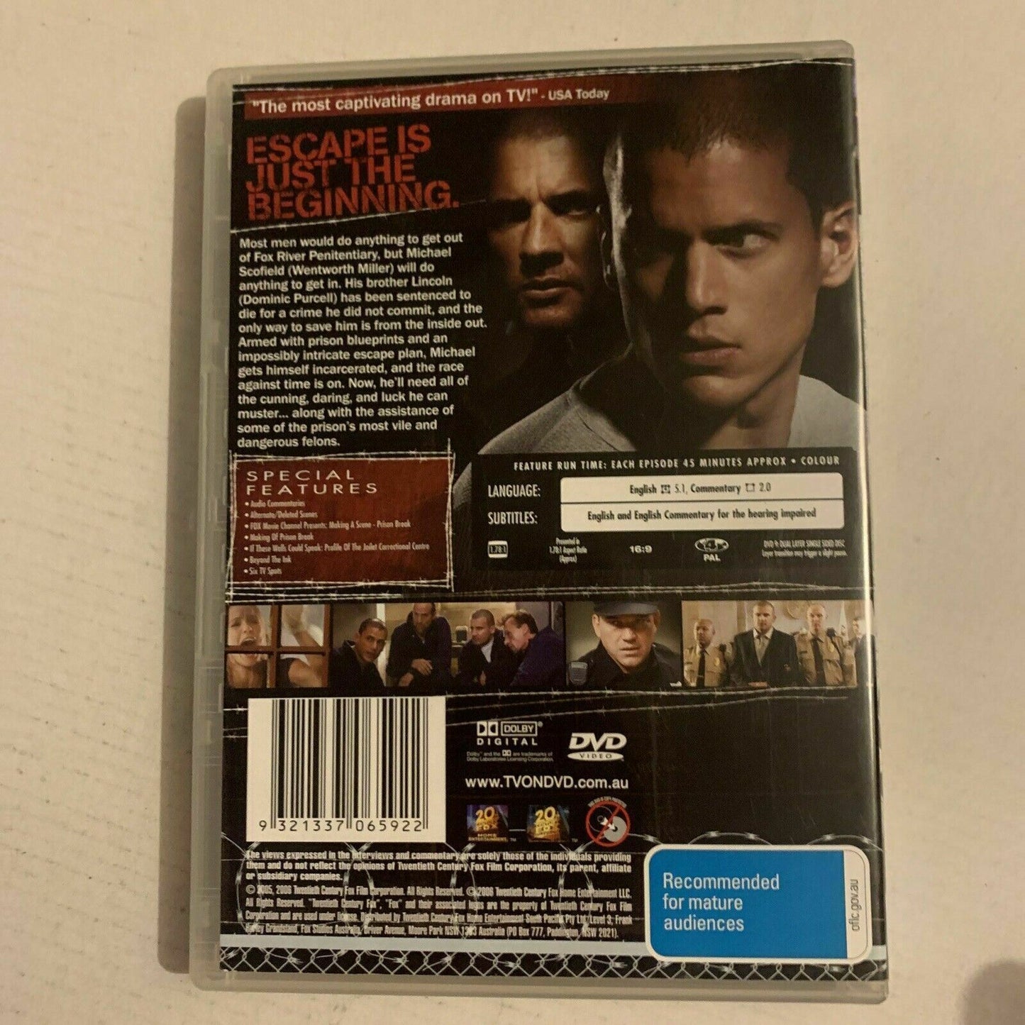Prison Break : Season 1-3 (DVD, 2008) Dominic Purcell, Wentworth Miller Region 4