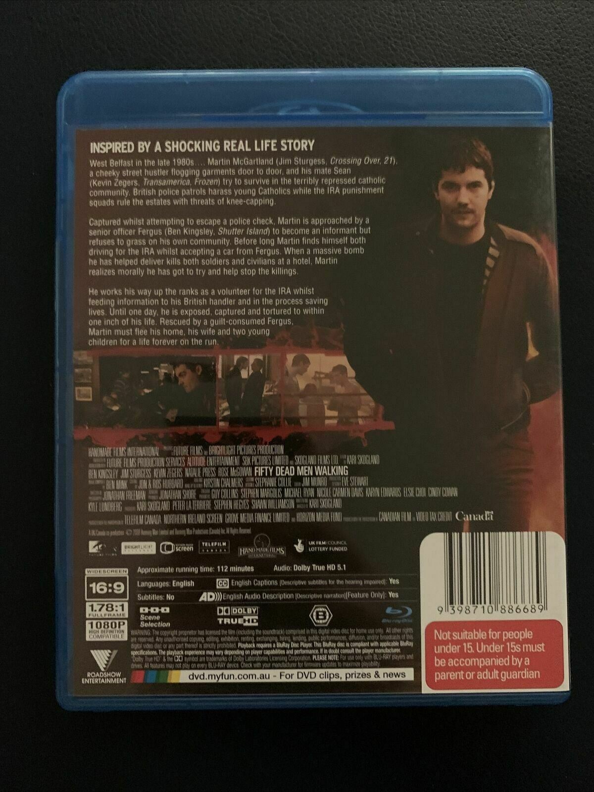 Fifty Dead Men Walking (Blu-ray, 2008) Ben Kingsley, Jim Sturgess  Region B