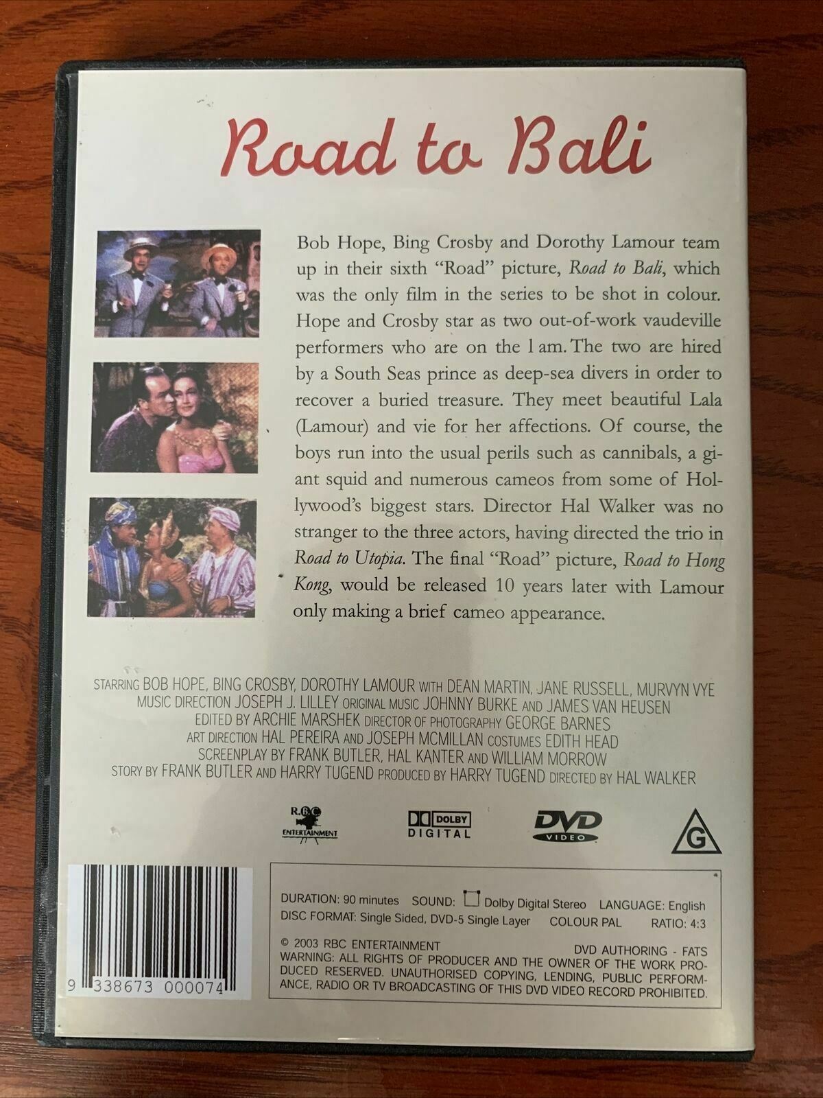 Road To Bali (DVD, 1952) Bing Crosby, Bob Hope, Dorothy Lamour