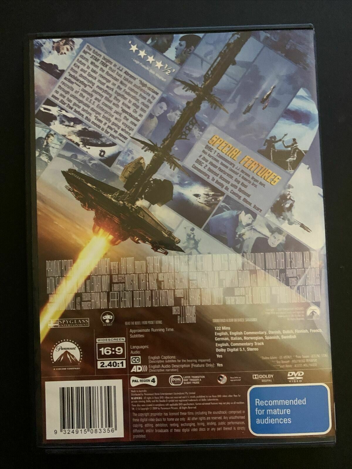 Star Trek - Special Edition (DVD, 2009) Chris Pine, Zachary Quinto, Simon Pegg