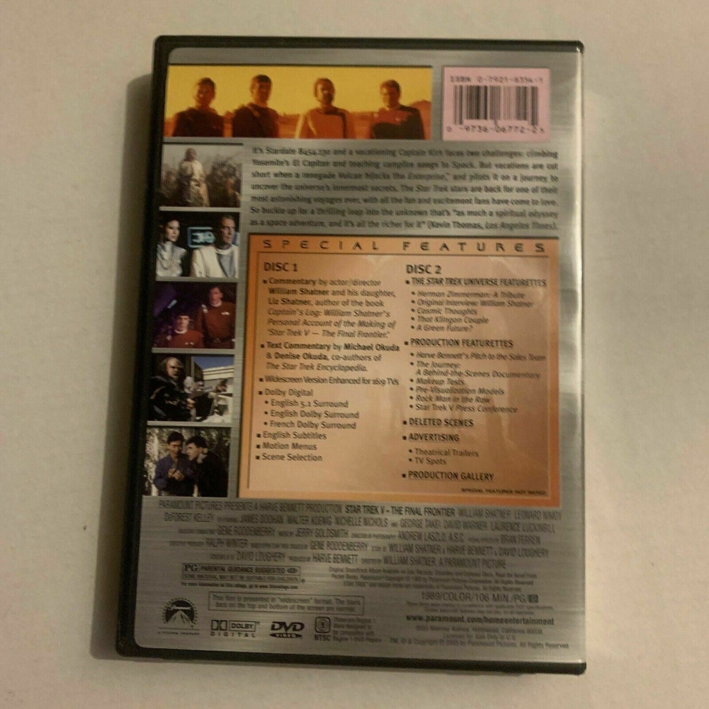 Star Trek V The Final Frontier - Special Collector's Edition (DVD, 1989) Region1