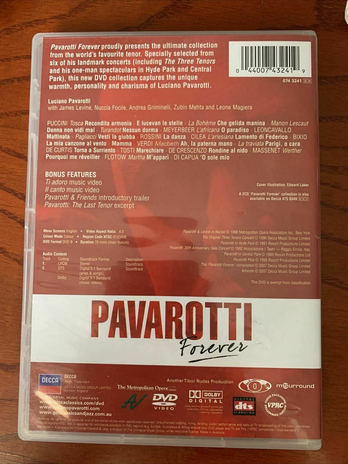 Pavarotti Forever (DVD, 2007) Luciano Pavarotti. All Regions