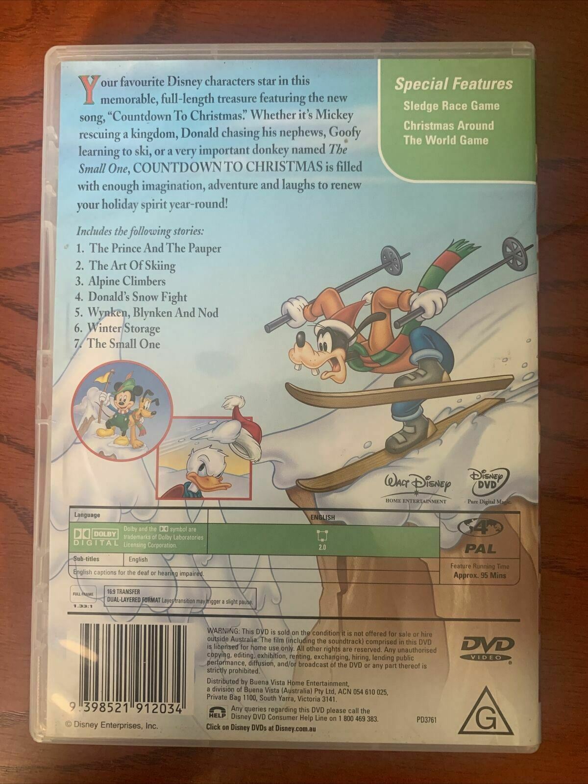 Countdown To Christmas (DVD, 2002) Disney Film. Mickey Mouse. Region 4