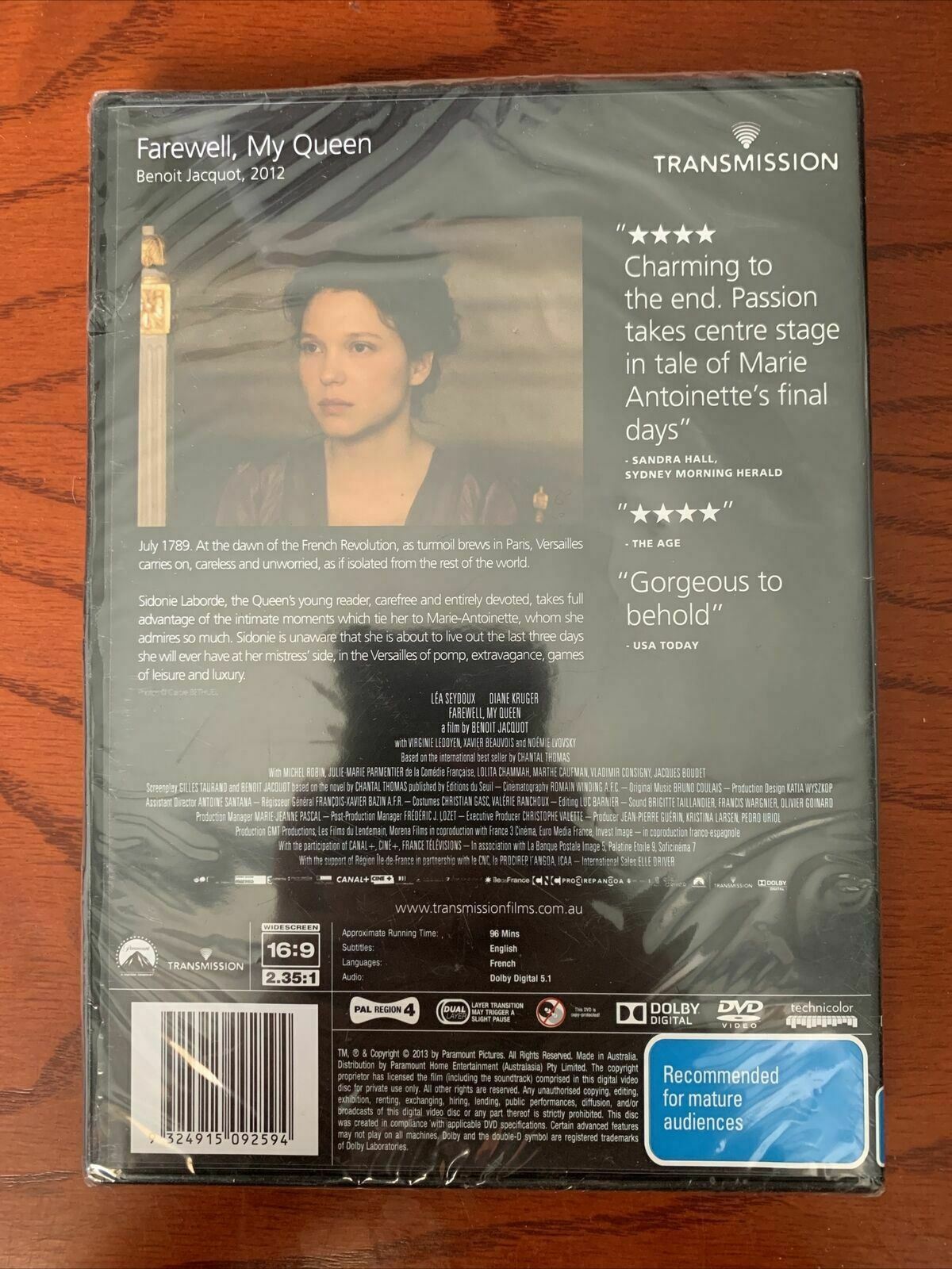 *New Sealed* Farewell, My Queen (DVD, 2013) Léa Seydoux, Diane Kruger. Region 4