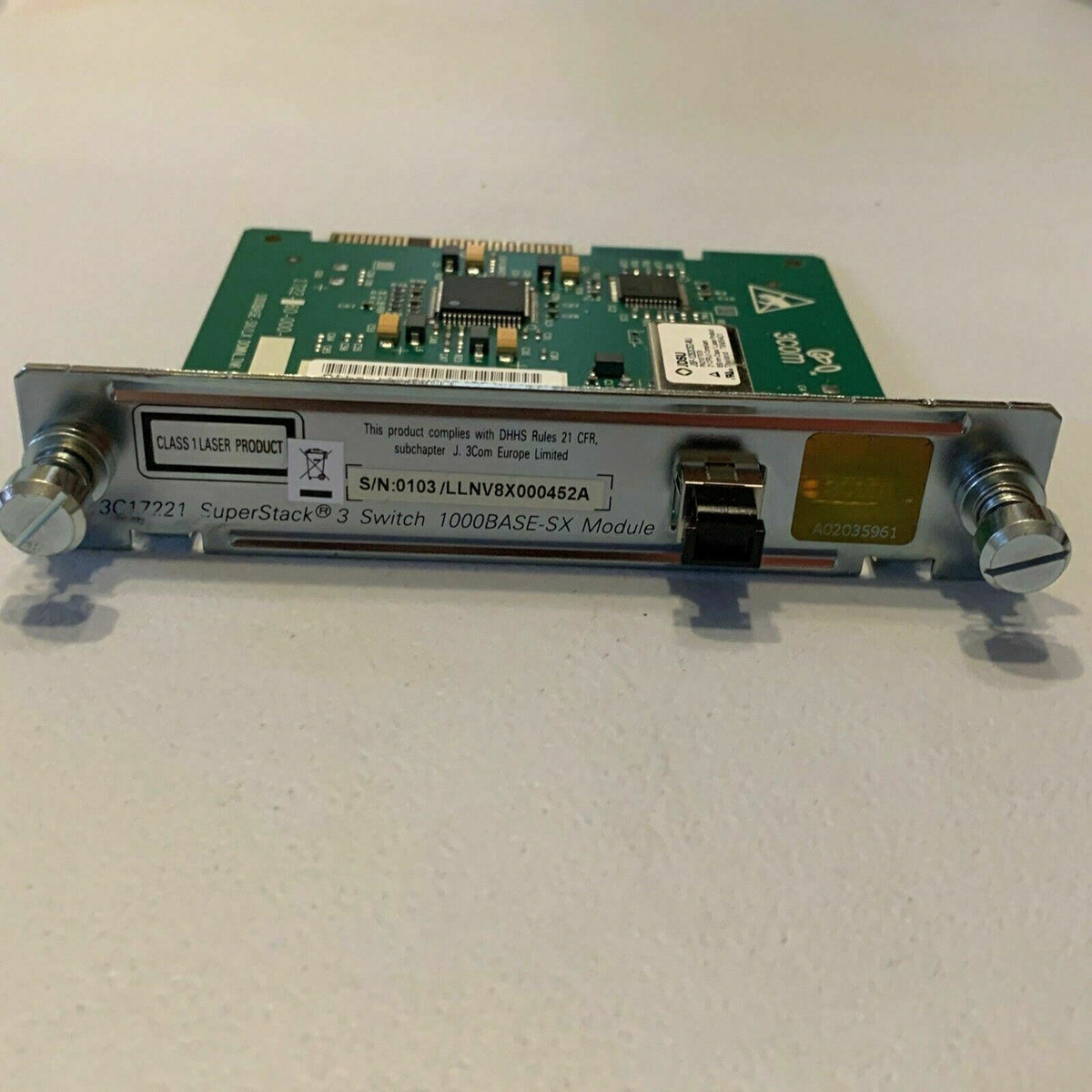 Superstack Discharge Unit 3Com 3C17221 SuperStack 3 Gigabit 1000Base-SX Switch Module 1722-160-0 ...