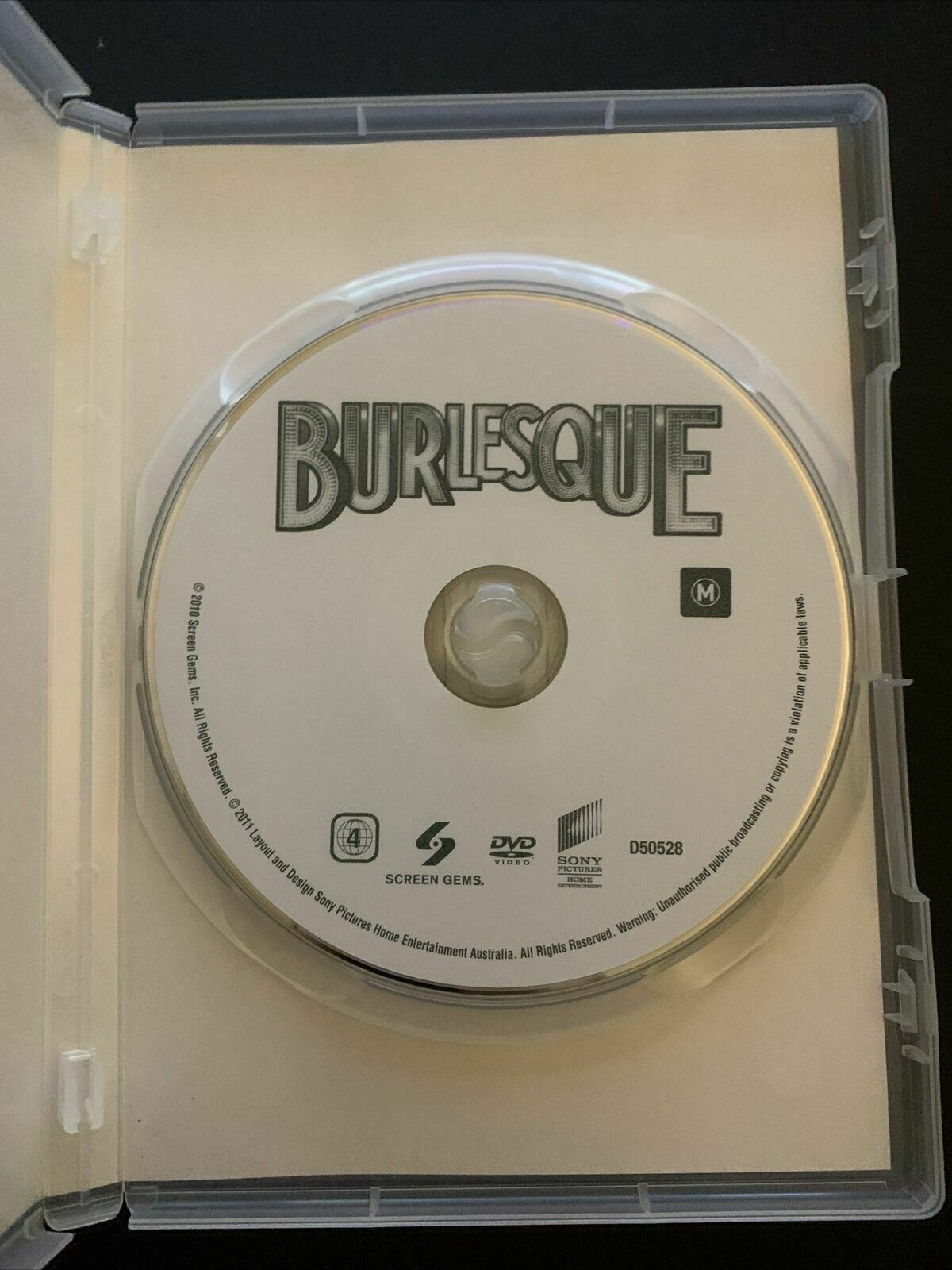 Burlesque (DVD, 2010) Christina Aguilera, Cher, Kristen Bell. Region 4