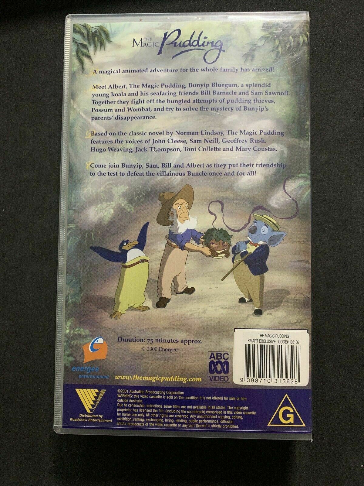 The Magic Pudding VHS PAL Exclusive Kmart Version - Sam Neill, Hugo Weaving