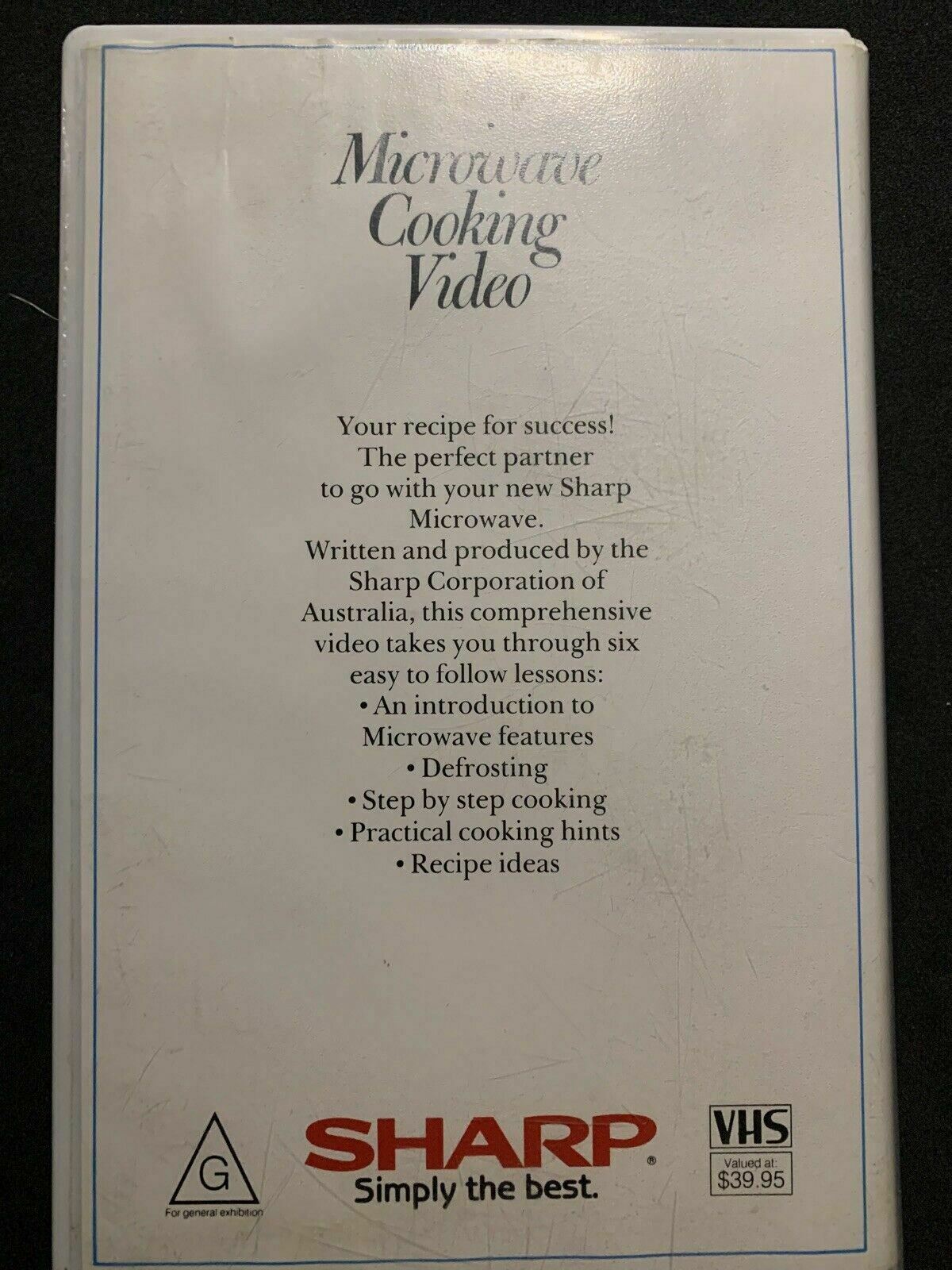 Sharp Microwave Cooking Video VHS *Rare*