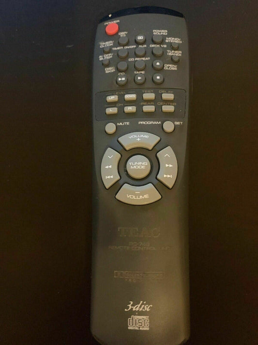 Genuine Teac RC-748 Remote Control For 3-Disc CD Player