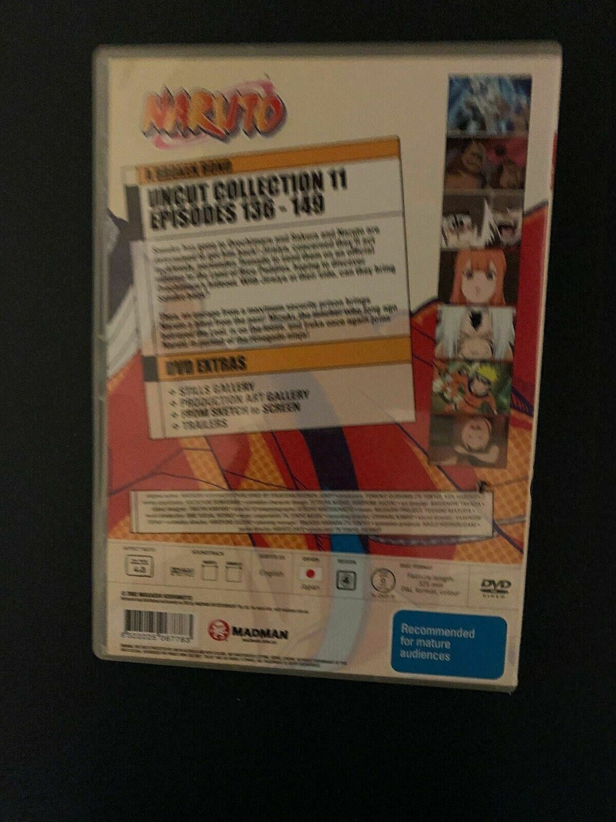 Naruto : Collection 11 : Eps 136-149 (DVD, Region 4) Madman Anime