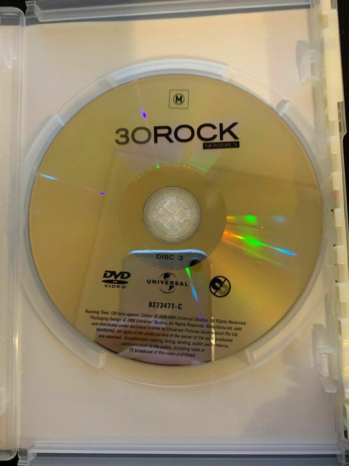 30 Rock : Season 3 (DVD, 2009, 3-Disc Set) - Region 4