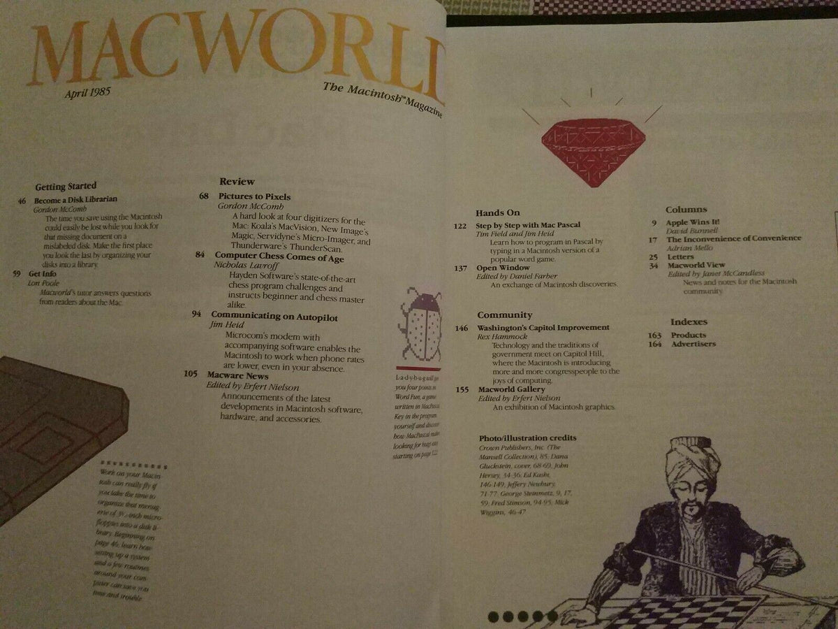 Macworld Magazine April 1985 *Rare* Macintosh - Learn to program in Mac Pascal