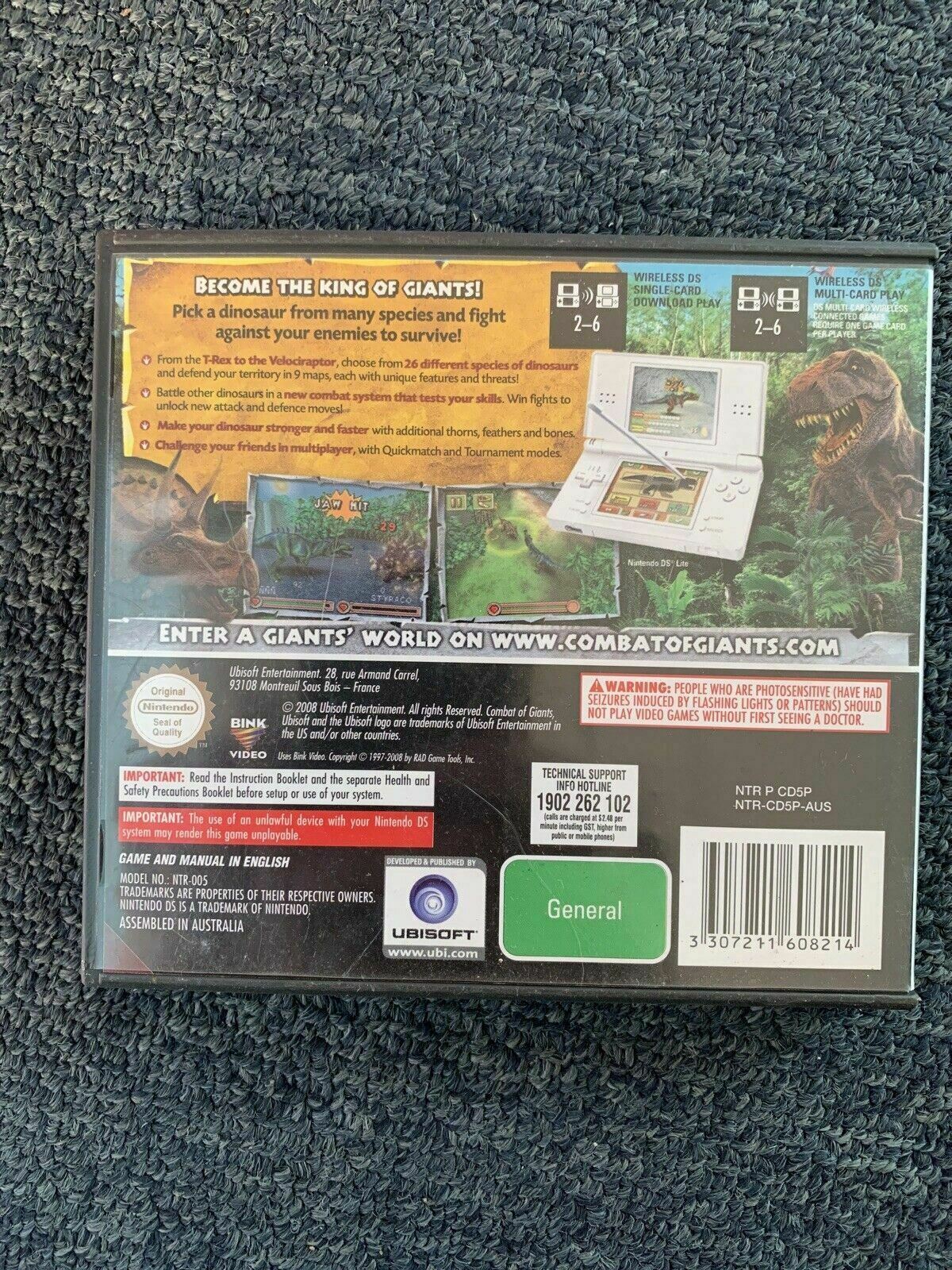 Combat of Giants: Dinosaurs - Including Manual - Nintendo DS