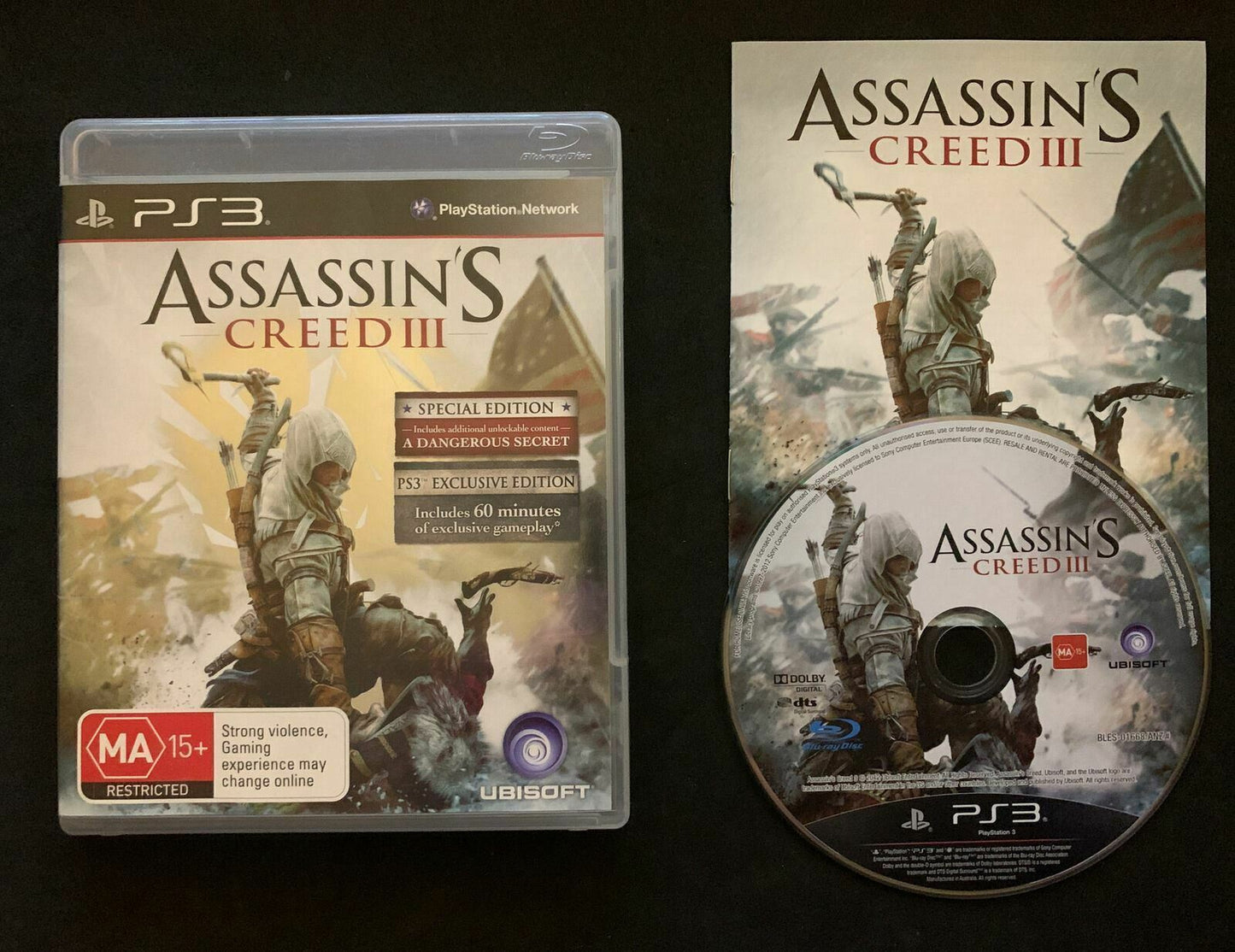 Assassin's Creed III -- Special Edition (Sony PlayStation 3, 2012) with Manual