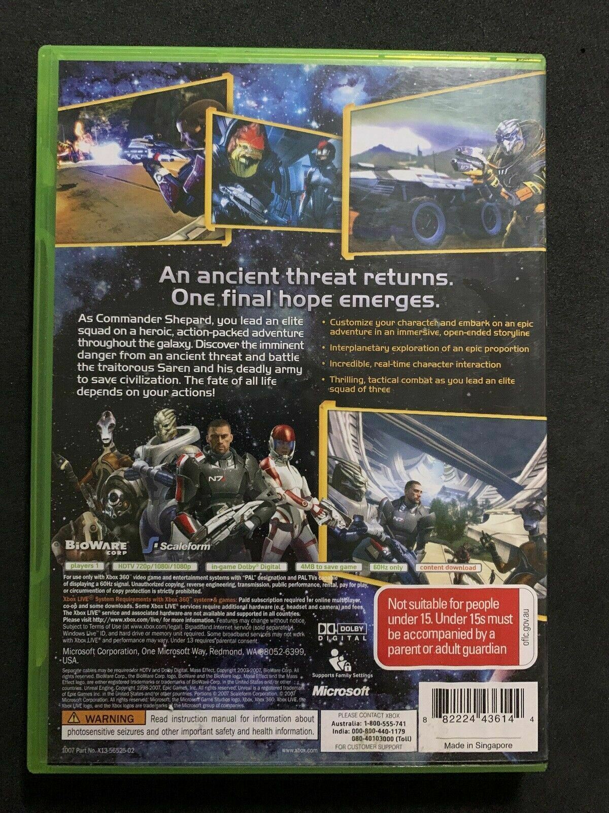 Mass Effect - XBOX 360 - Complete - PAL - Complete With Booklet