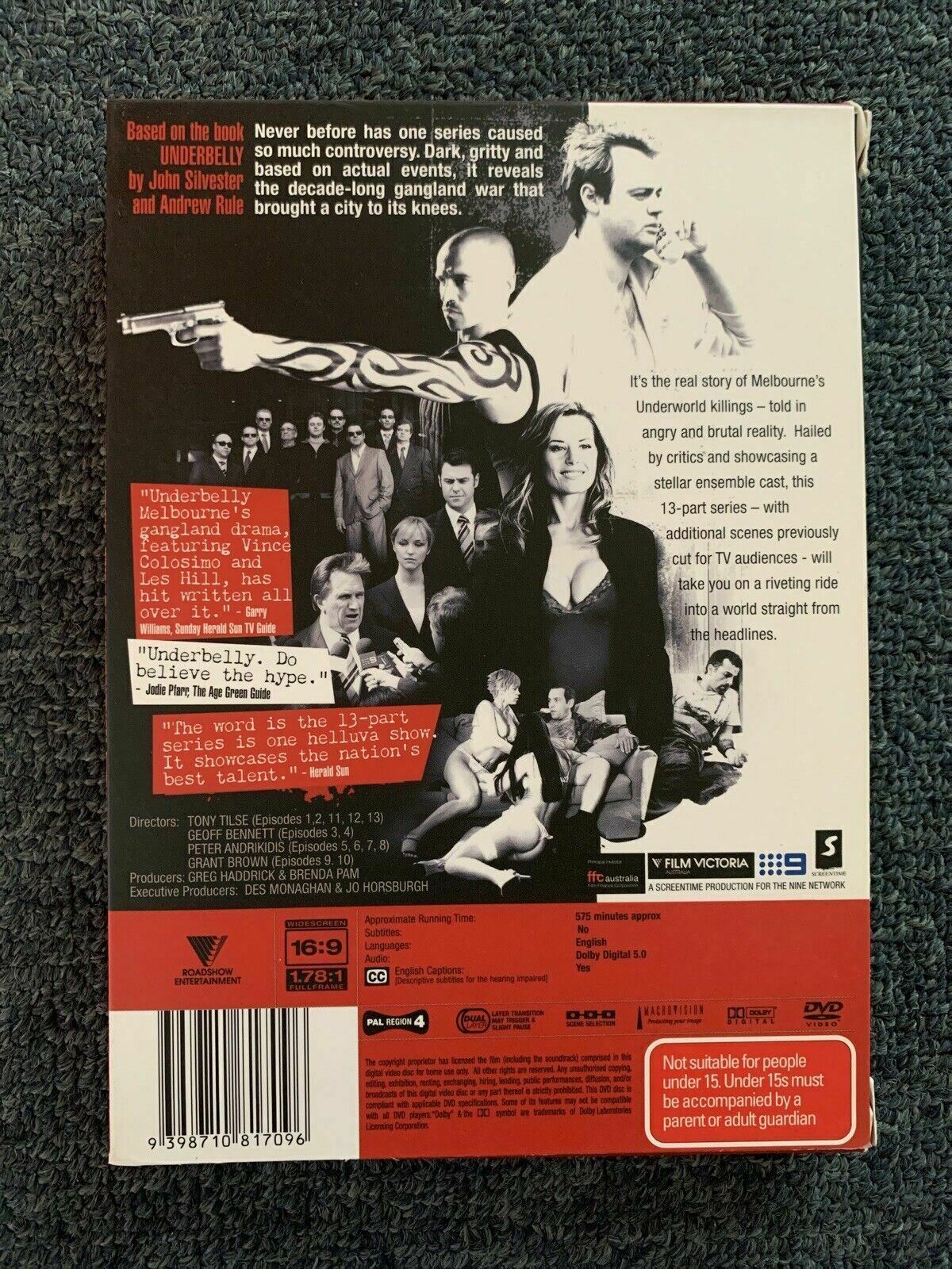 Underbelly [Uncut] (DVD, 2008, 4-Disc Set) Region 4