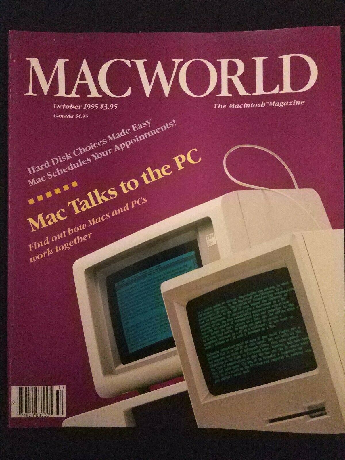 Macworld October 1985 Apple Macintosh magazine - Mac Talks To the PC
