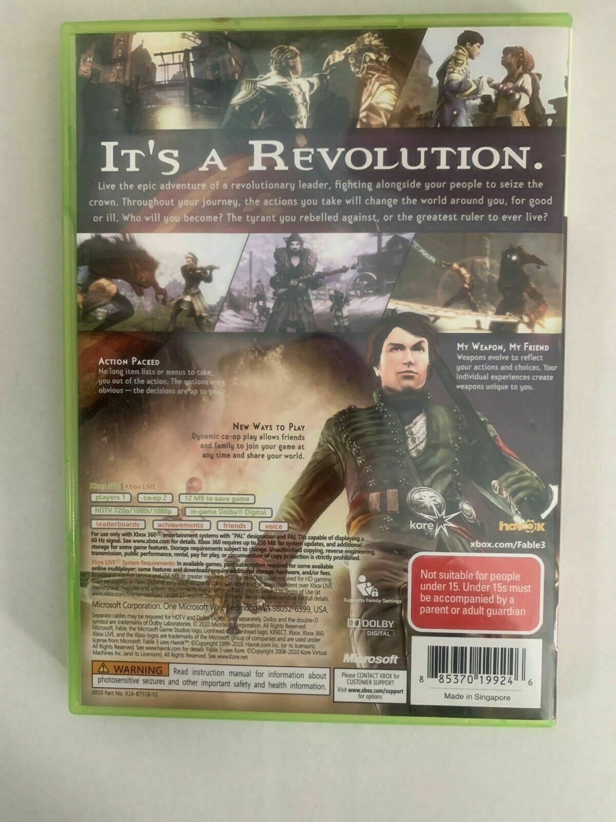 Fable III (3). Microsoft Xbox 360 With Manual PAL