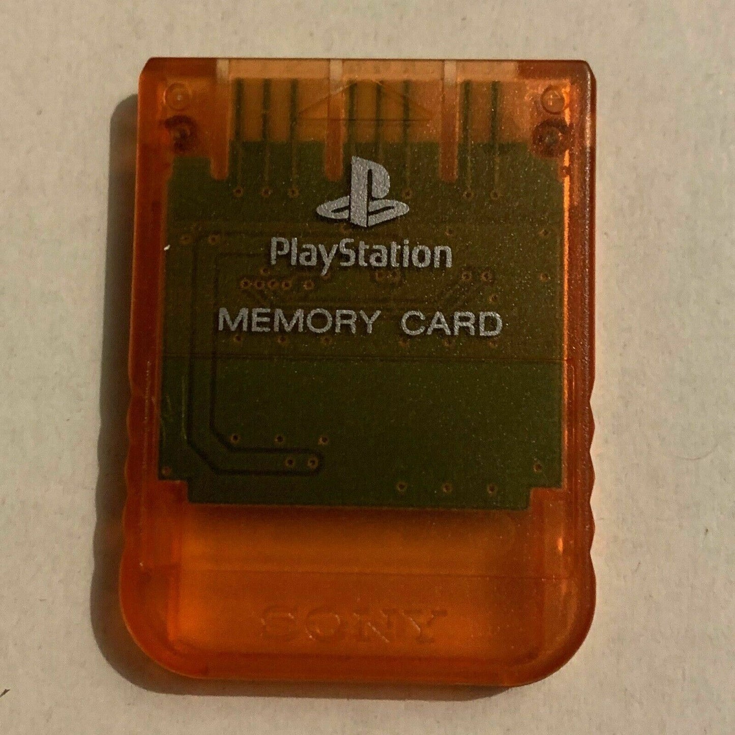 Official Sony Playstation 1 PS1 Memory Card 1MB SCPH-1020 Transparent Orange