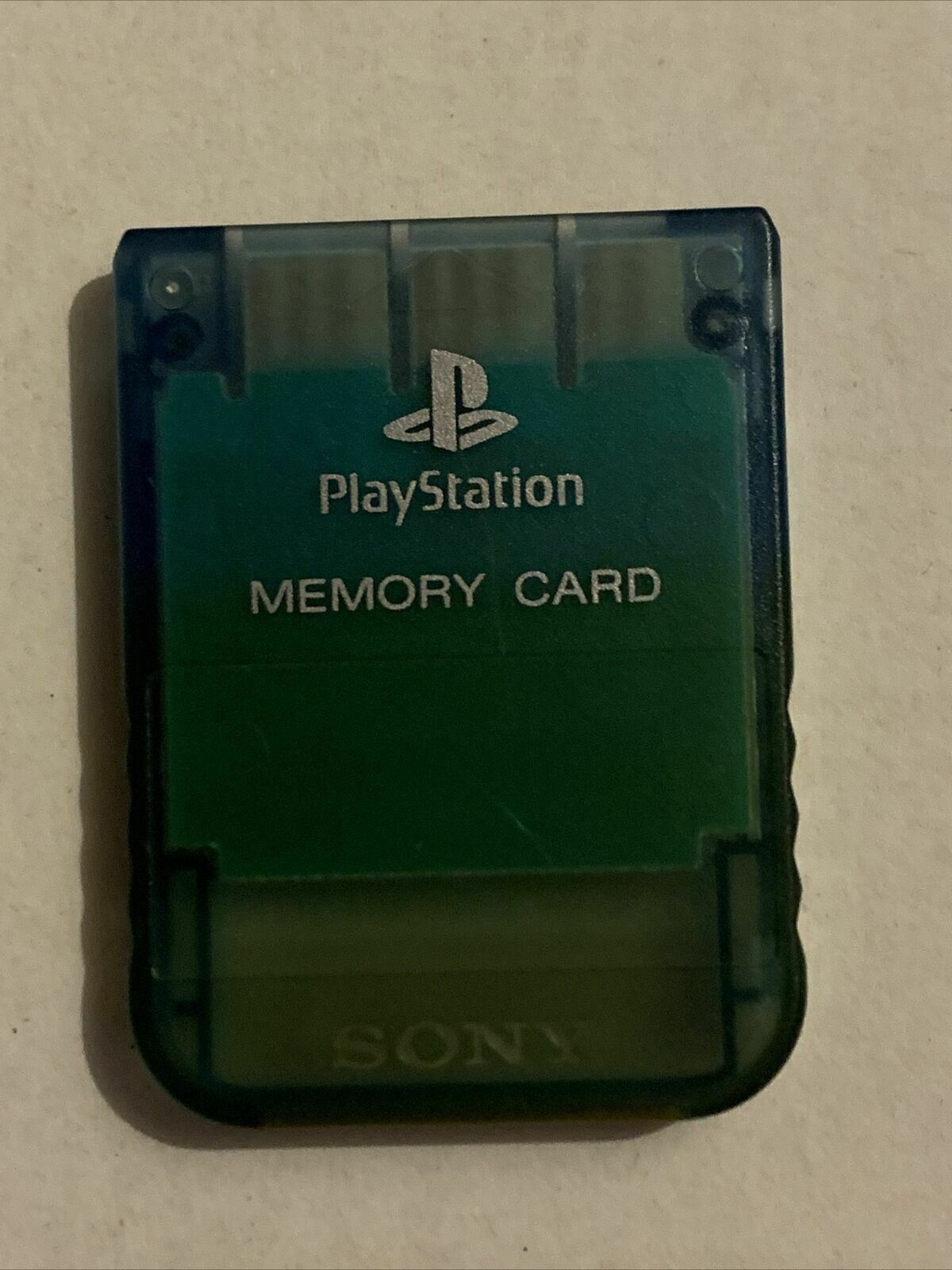 Genuine Sony Playstation 1 PS1 Memory Card -  SCPH-1020 Transparent Green Japan