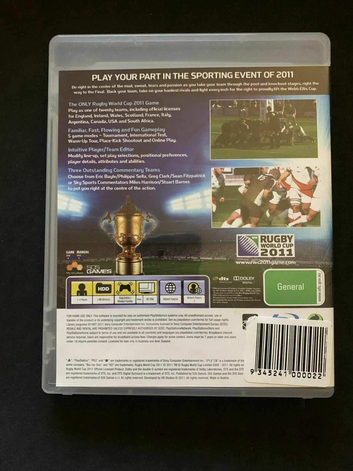 Rugby World Cup 2011 - Sony Playstation 3 PS3 with Manual