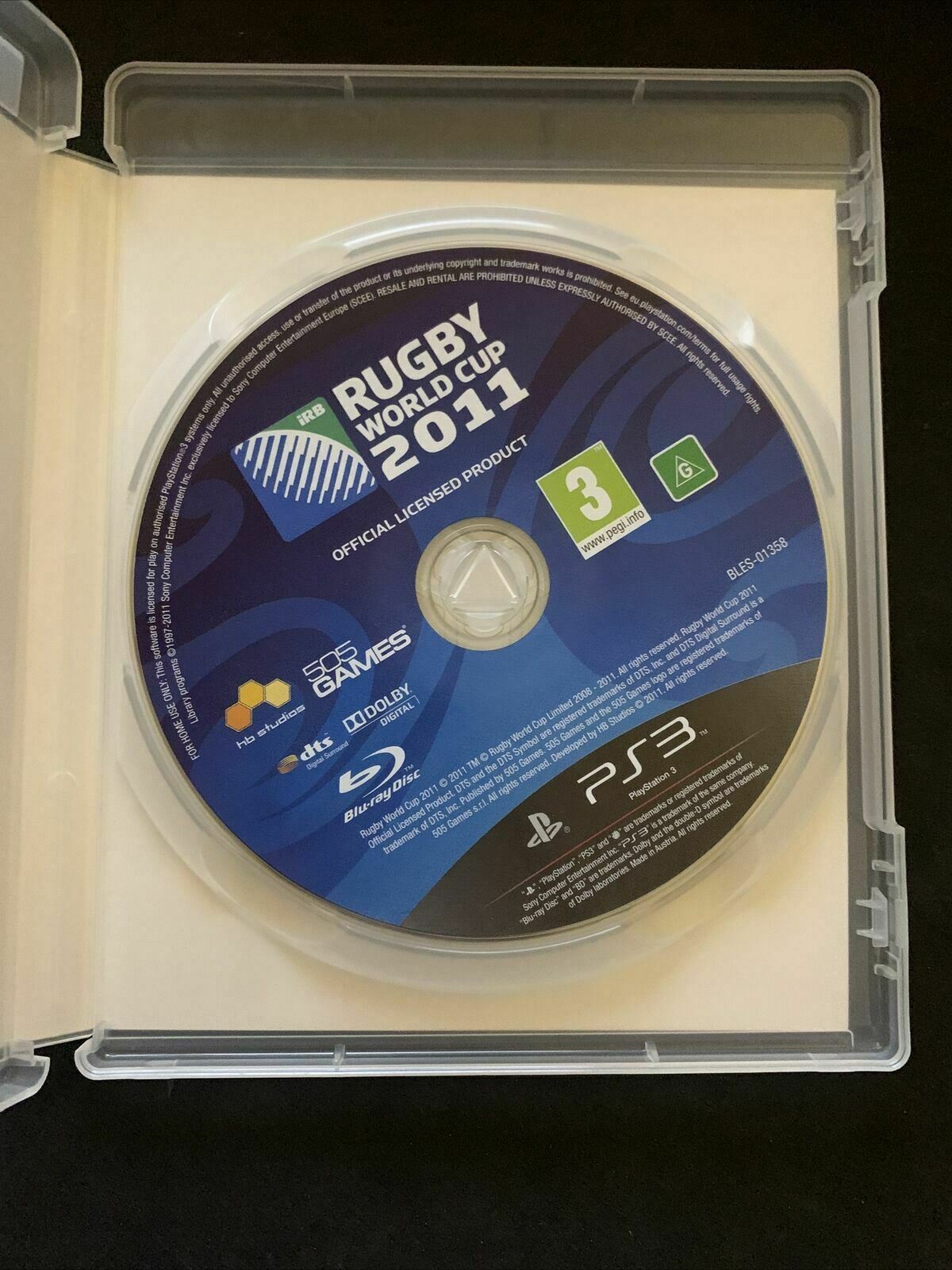 Rugby World Cup 2011 - Sony Playstation 3 PS3 with Manual