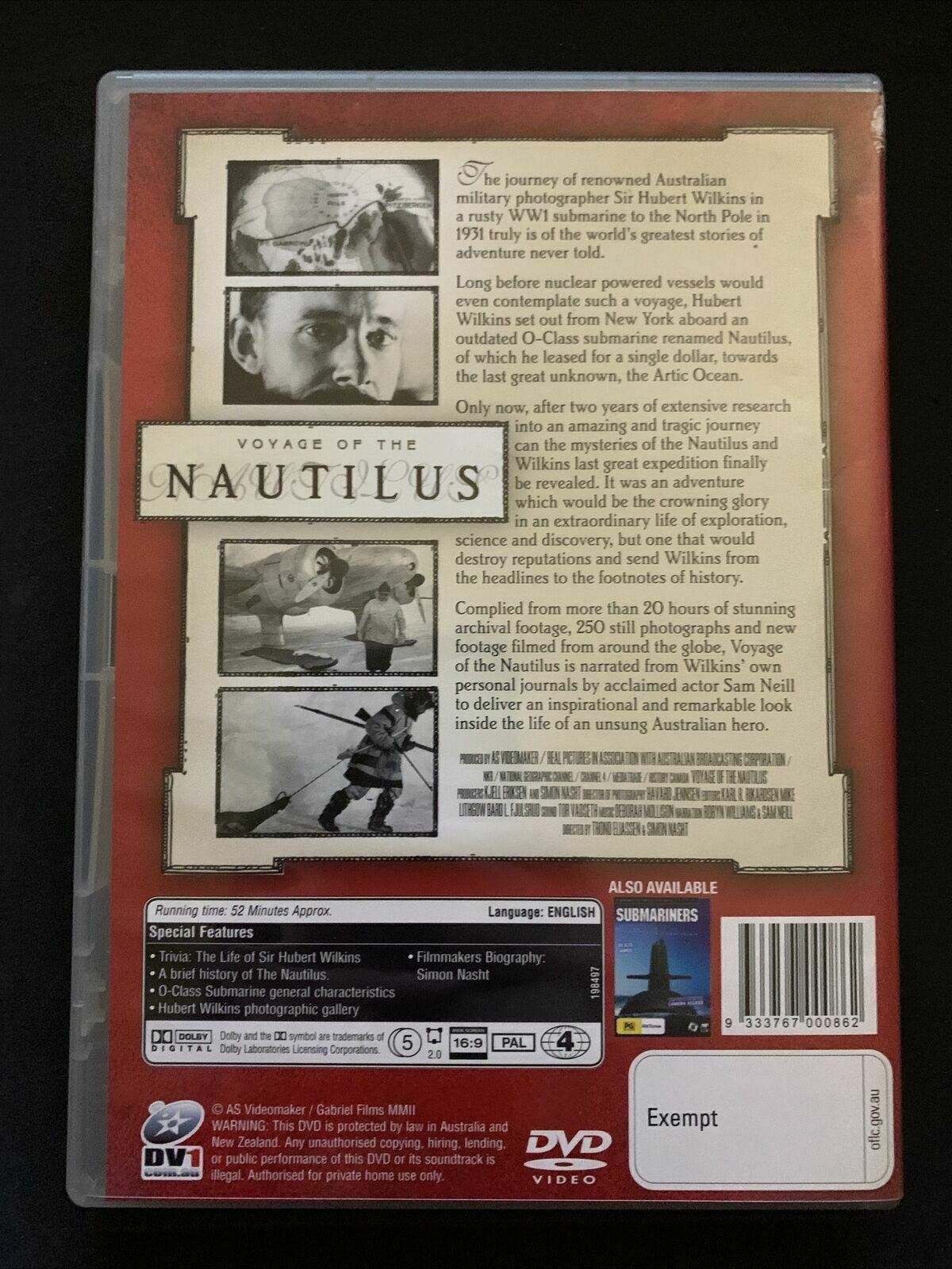 Voyage Of The Nautilus (DVD) Australian Documentary - Sam Neil - Region 4