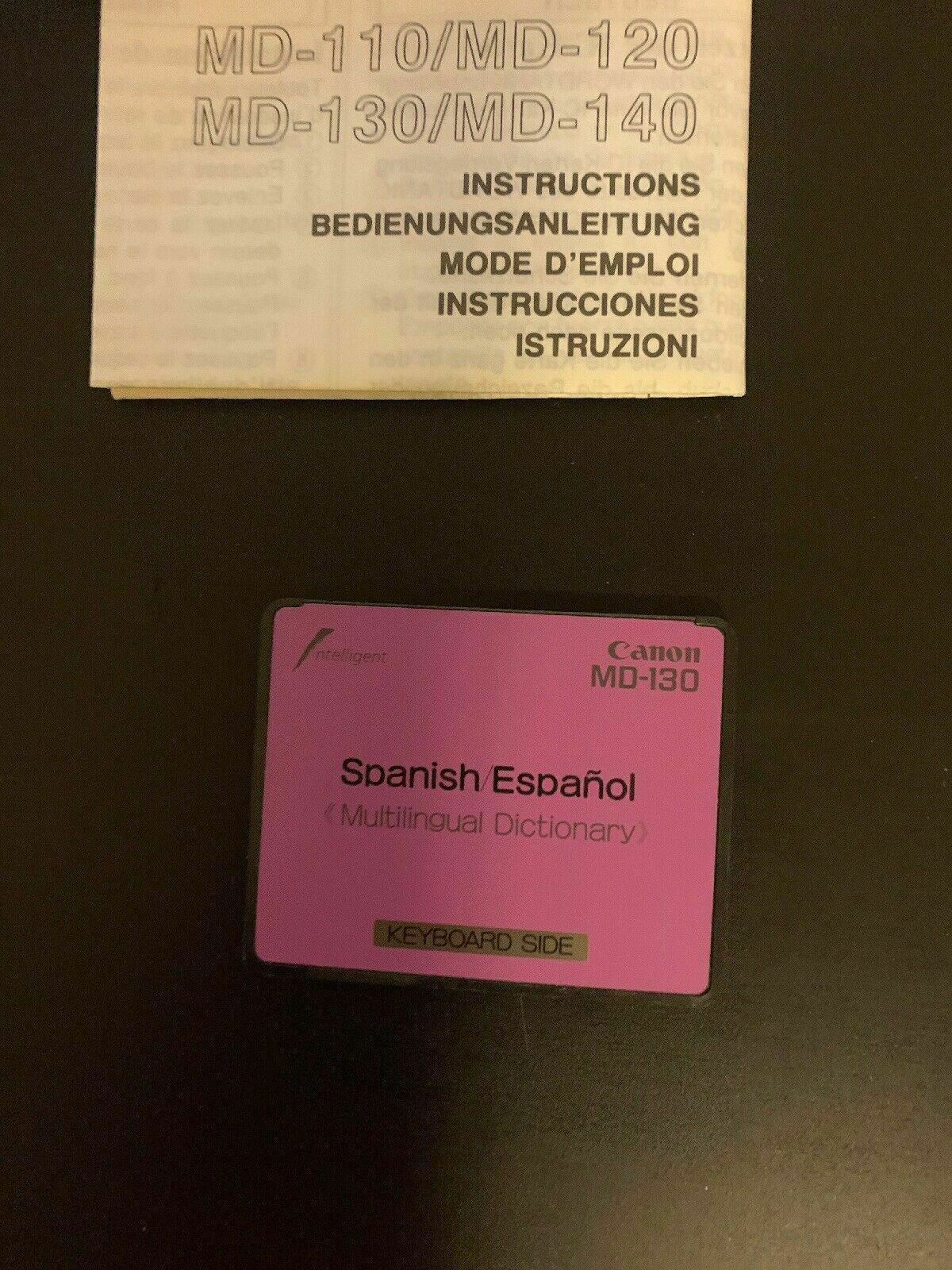 Canon IC Card Spanish Word Tank Multilingual Intelligent Dictionary MD-130