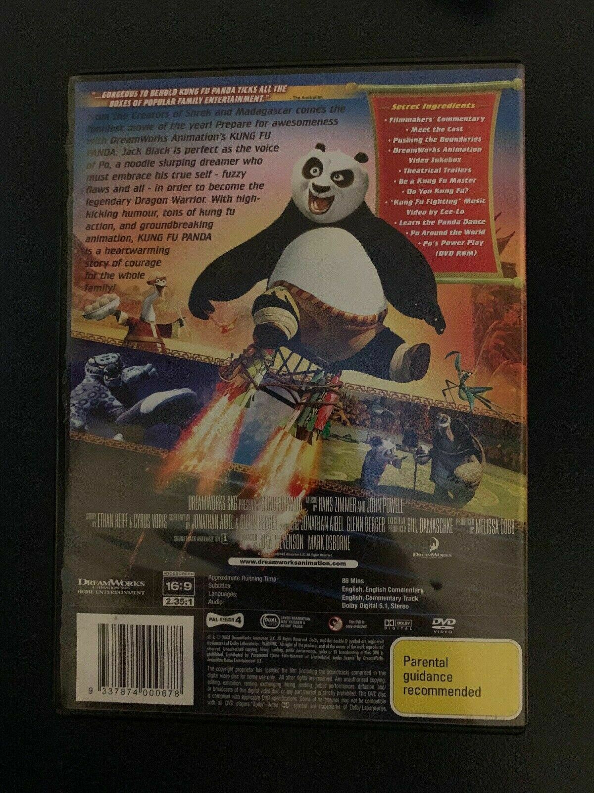 Kung Fu Panda (DVD, Region 4) Pal
