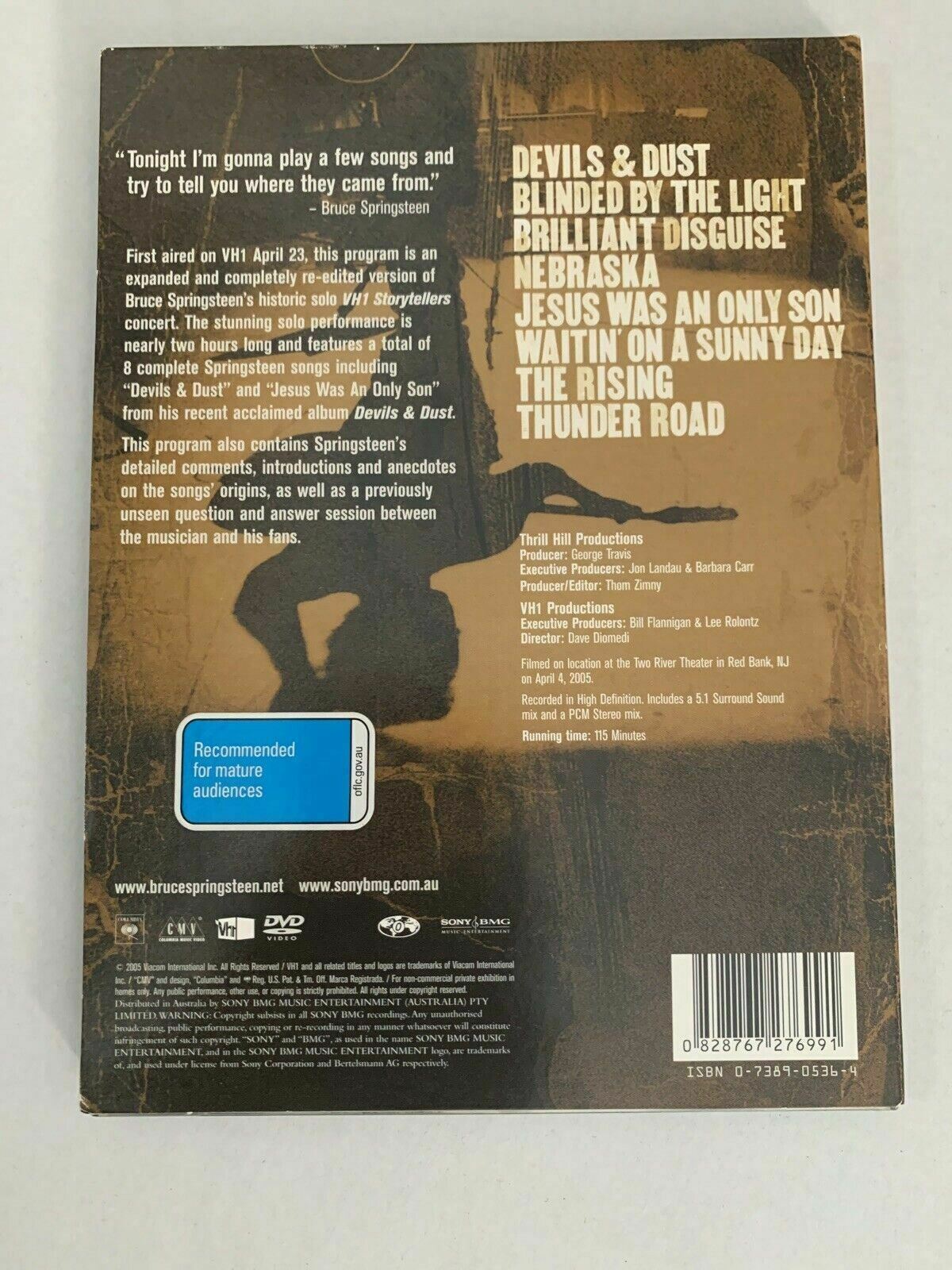 Bruce Springsteen - VH1 Storytellers (DVD, 2005) All Regions