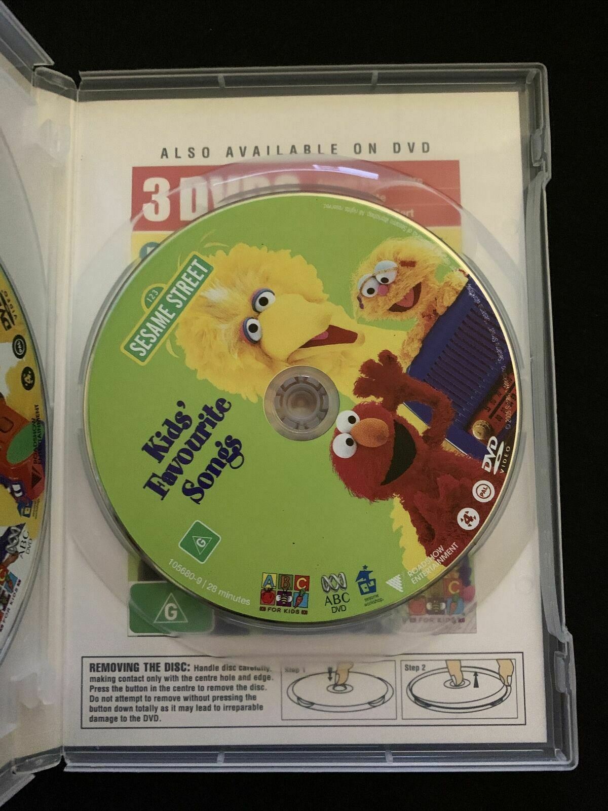 3 DVDs Sesame Street: Get Up & Dance, Elmopalooza, Kids Favourite Songs