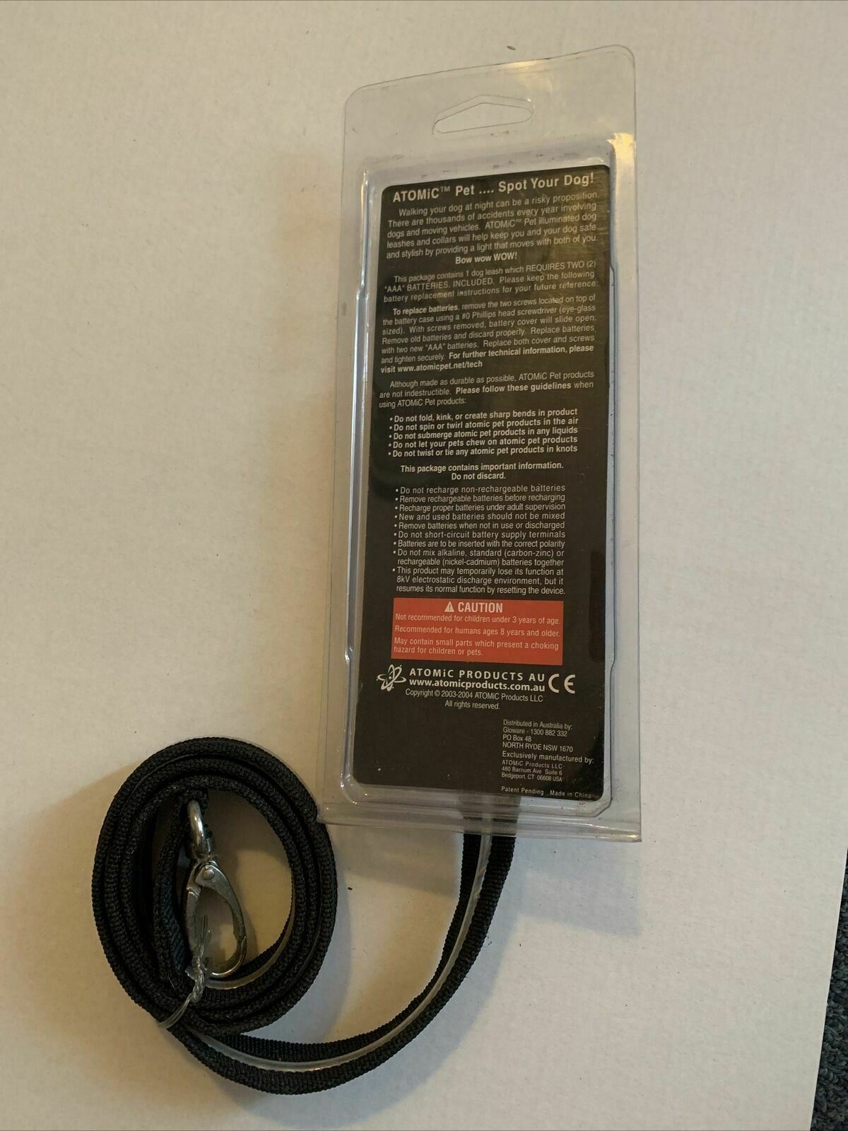 Atomic Pet Light Up Dog Leash - Black